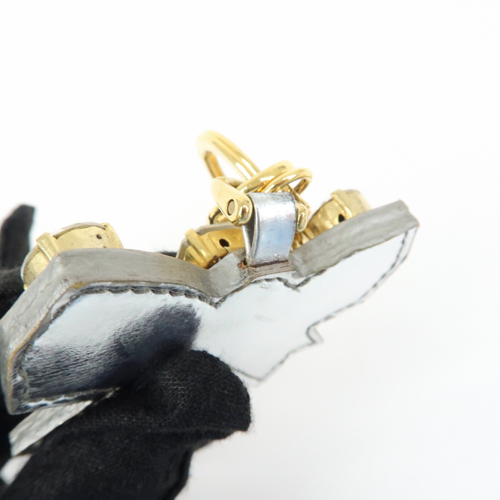 MIU MIU Leather Ribbon Motif Bijou Bag Charm Key Chain 5ARH76