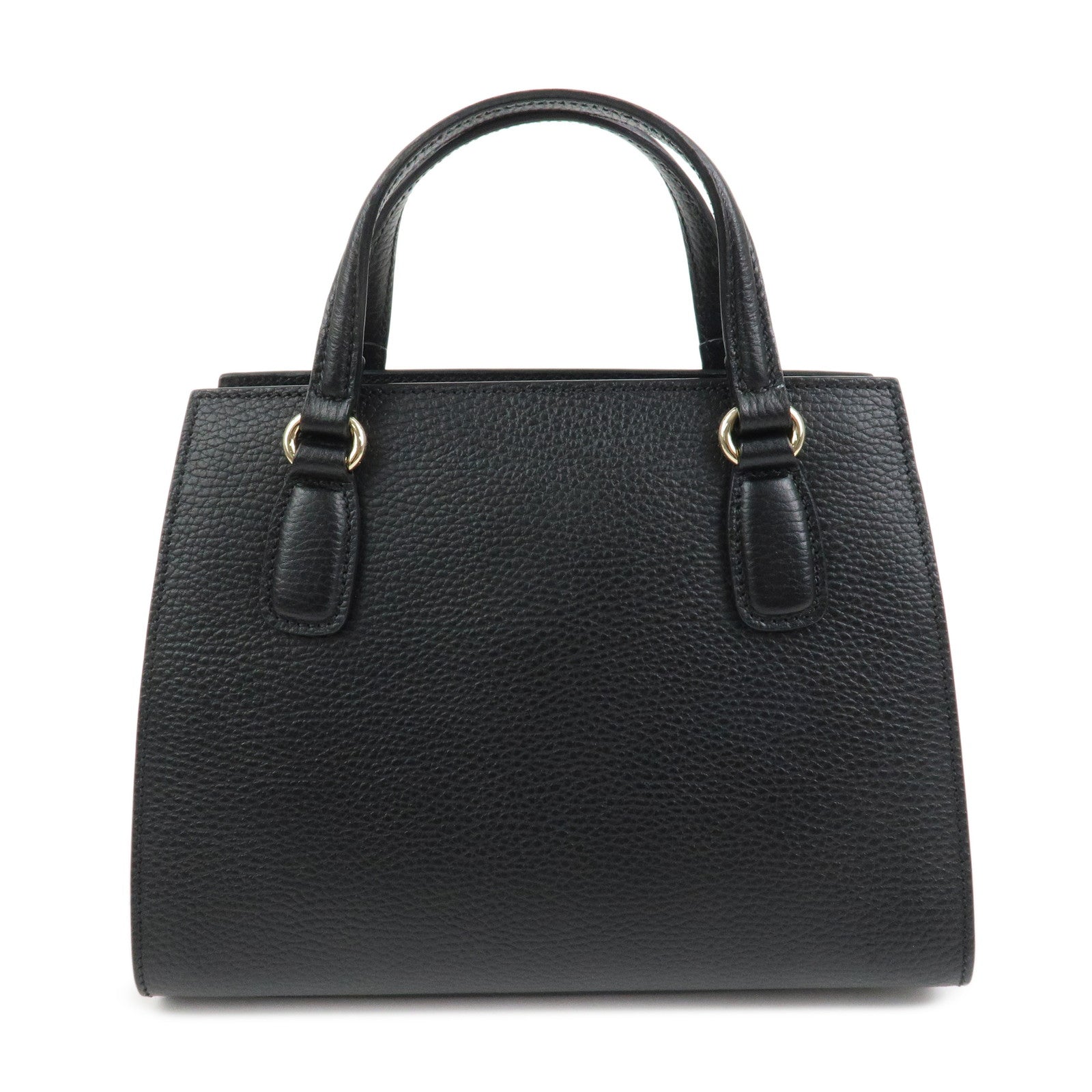 GUCCI SOHO Interlocking G Calf Leather 2Way Bag Black 607722