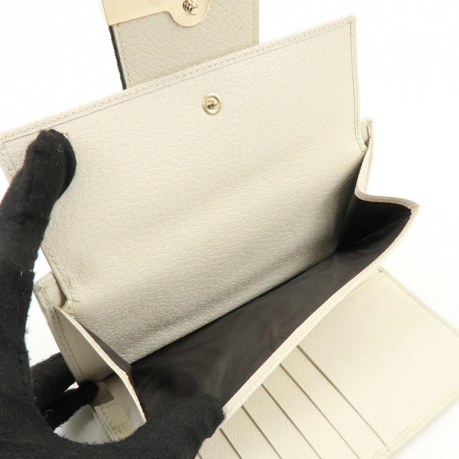 GUCCI Sherry GG Canvas Leather Long Wallet Continental Wallet Beige