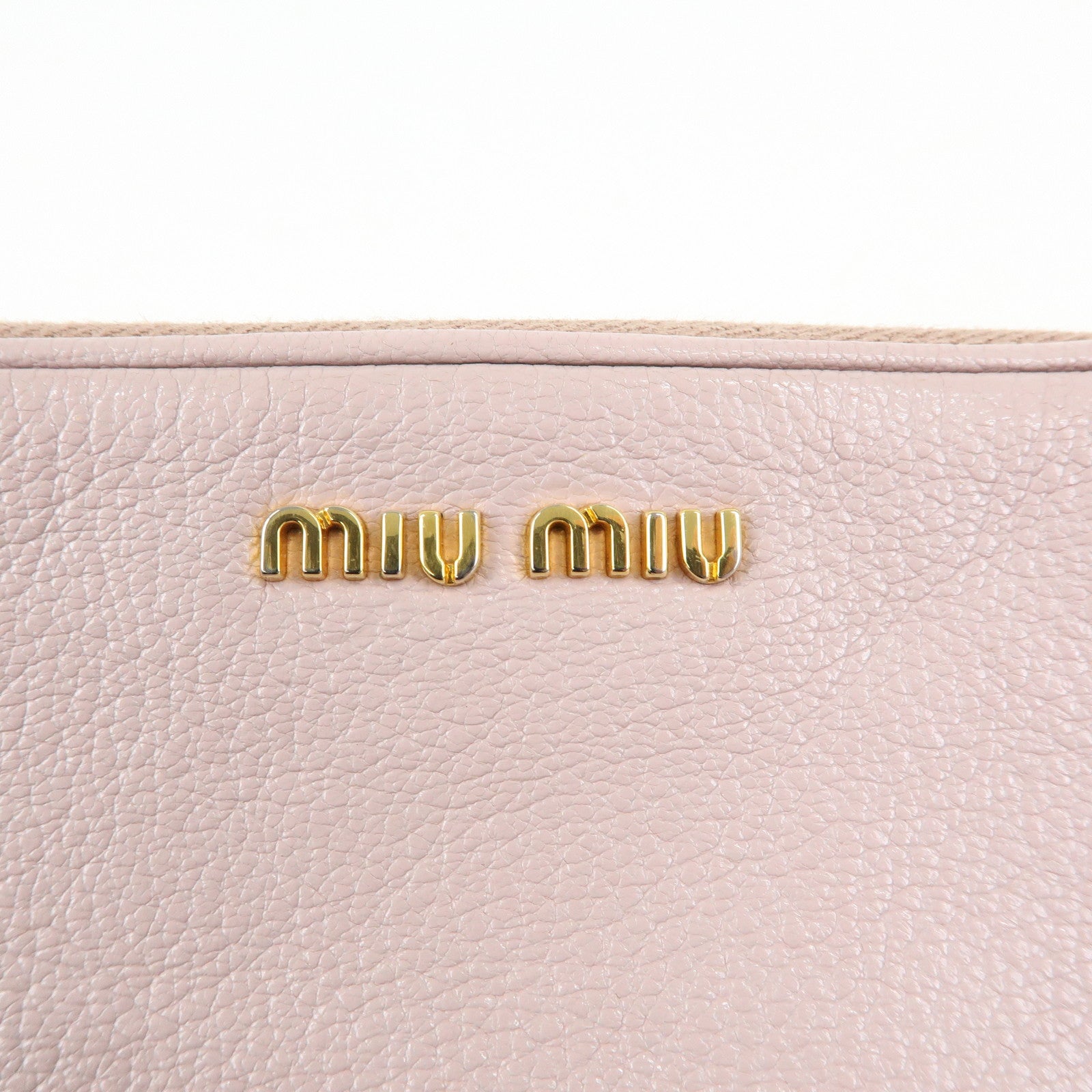 MIU MIU Logo Madras Leather Mini Shoulder Bag Light Purple