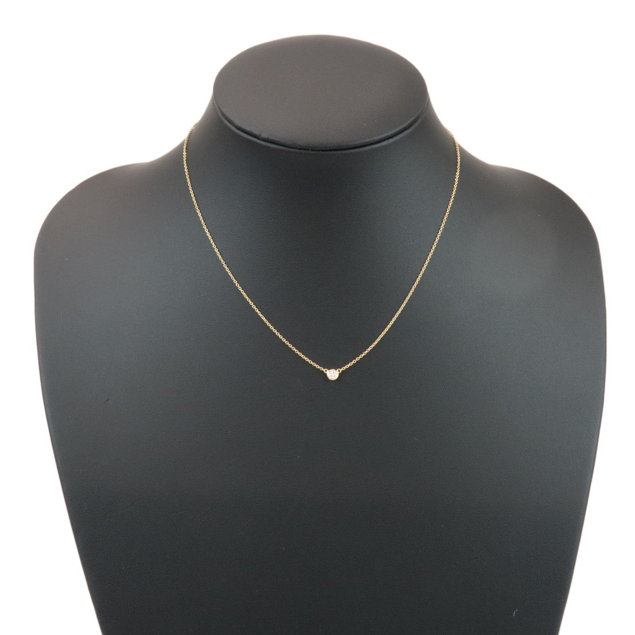 Tiffany & Co By The Yard 1P Diamond Necklace K18 750YG Yellow Gold