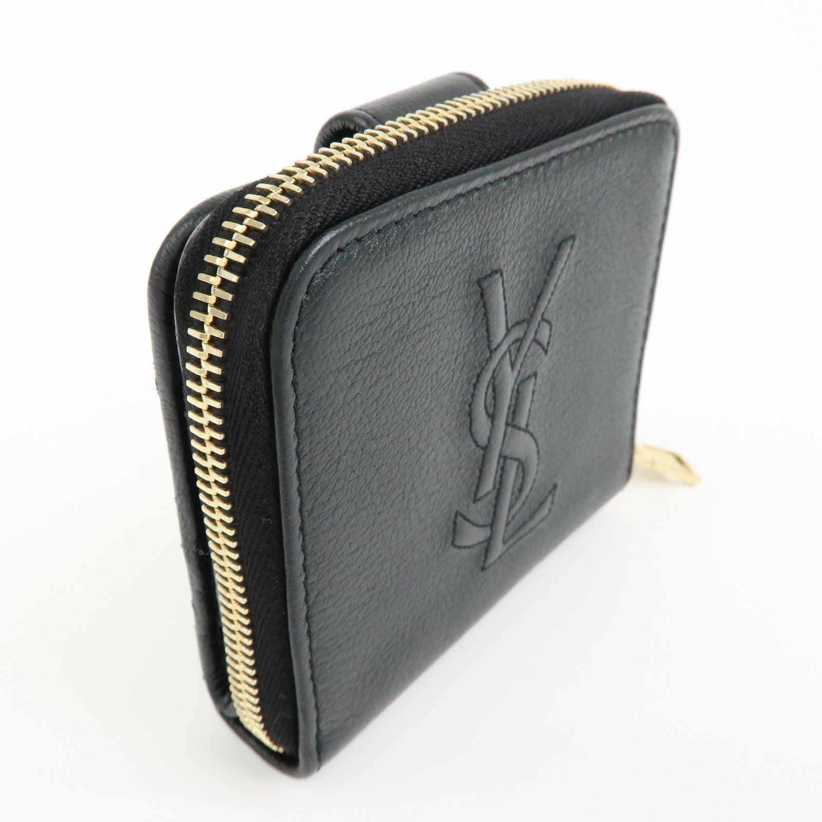 SAINT LAURENT PARIS Casandra Calf Leather Compact Wallet 568985