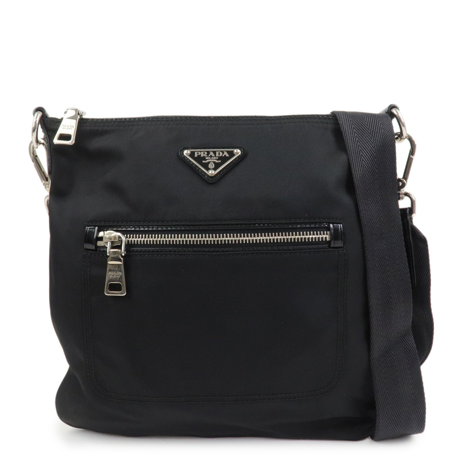 PRADA Triangle Logo Tessuto Nylon Shoulder Bag Crossbody Bag BT0716