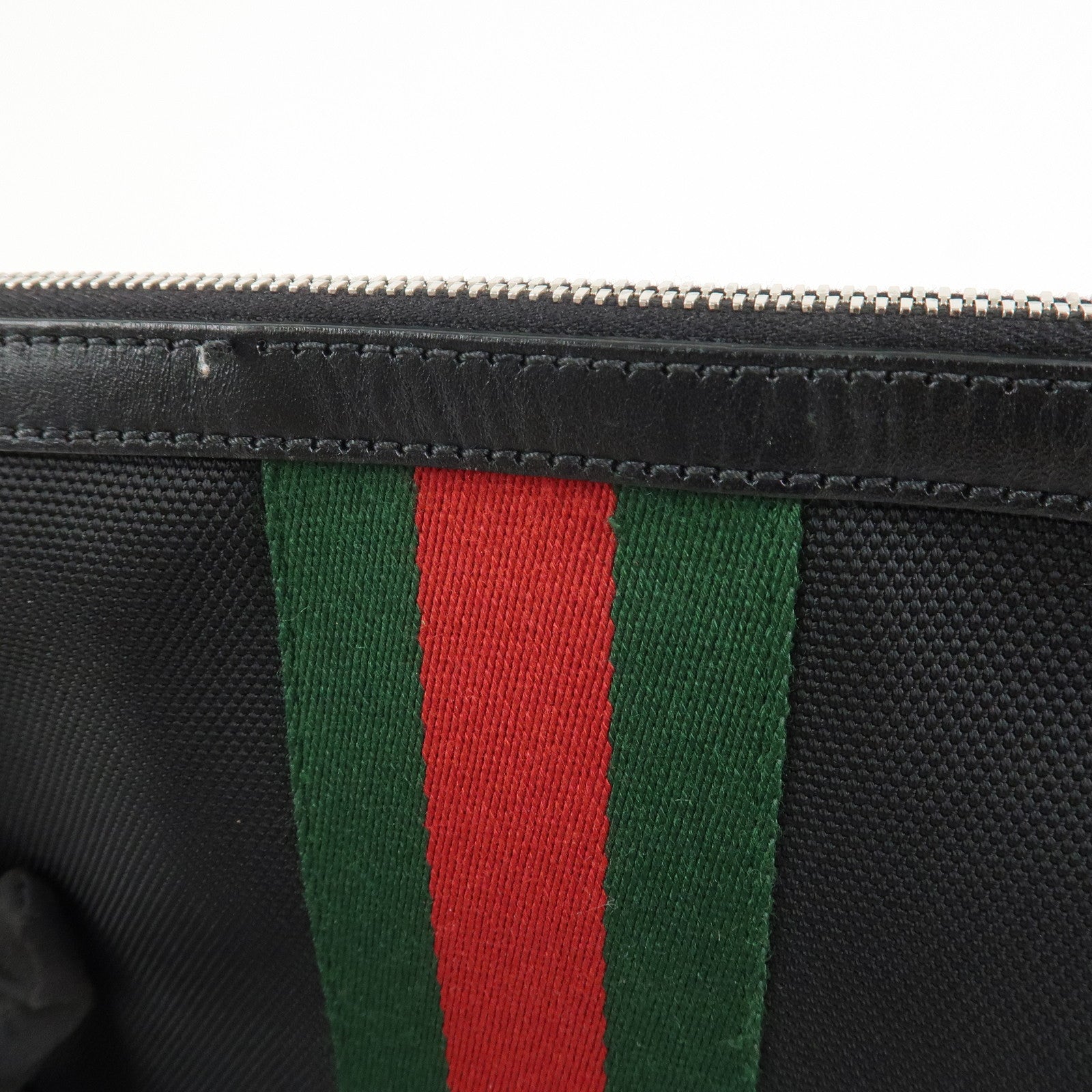 GUCCI Sherry Canvas Leather Shoulder Bag Crossbody Bag Black 631195