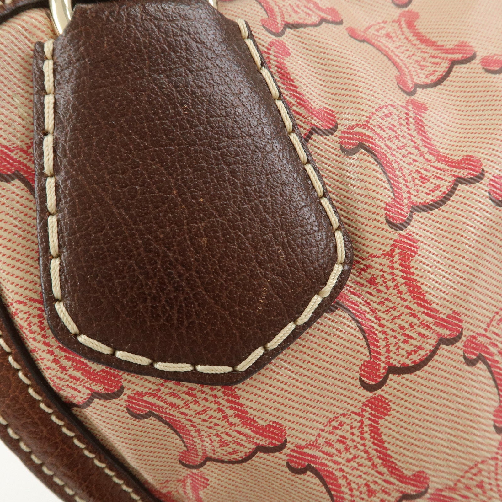 CELINE Bitter Sweet Macadam PVC Canvas Leather Hand Bag Pink