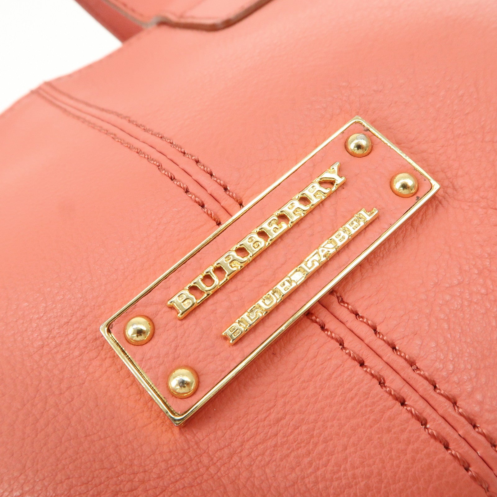 BURBERRY 2Way Bag Hand Bag Pink Gold Hardware