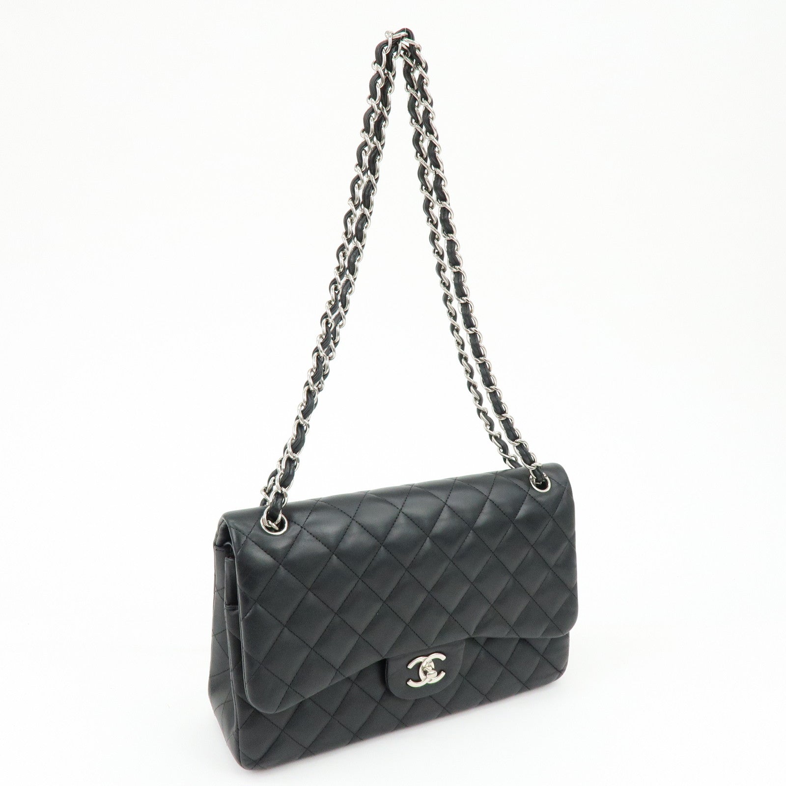 Chanel Large Matelasse 30 Large Lamb Skin Double Flap Shoulder Bag