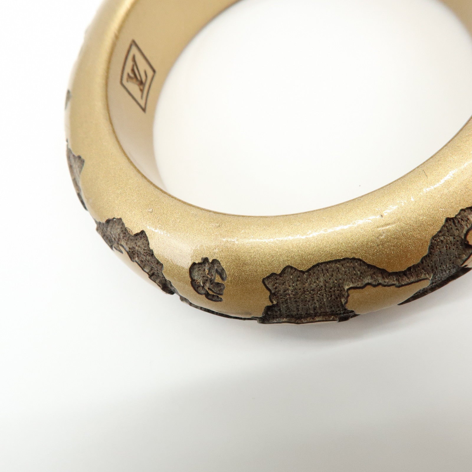 Louis Vuitton Leo Monogram Wood Lacquer Bangle Bracelet M65964