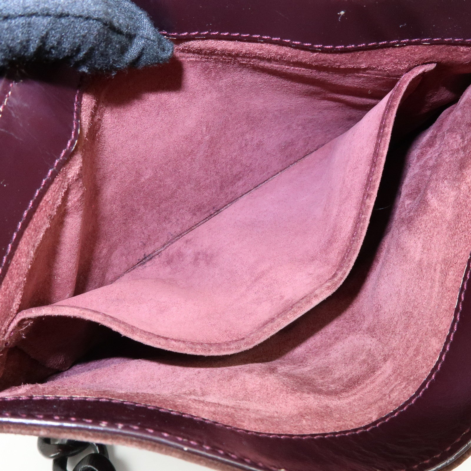 GUCCI Suede Wood Shoulder Bag Crossbody Bag Brown 002・1705