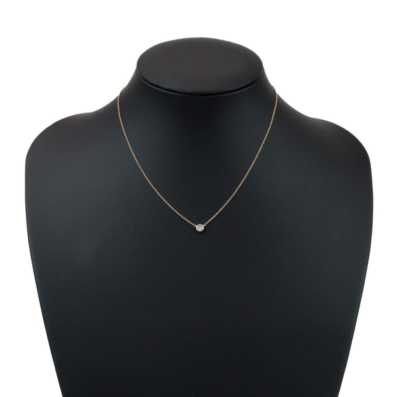 Tiffany & Co By The Yard 1P Diamond Necklace K18 750YG Yellow Gold