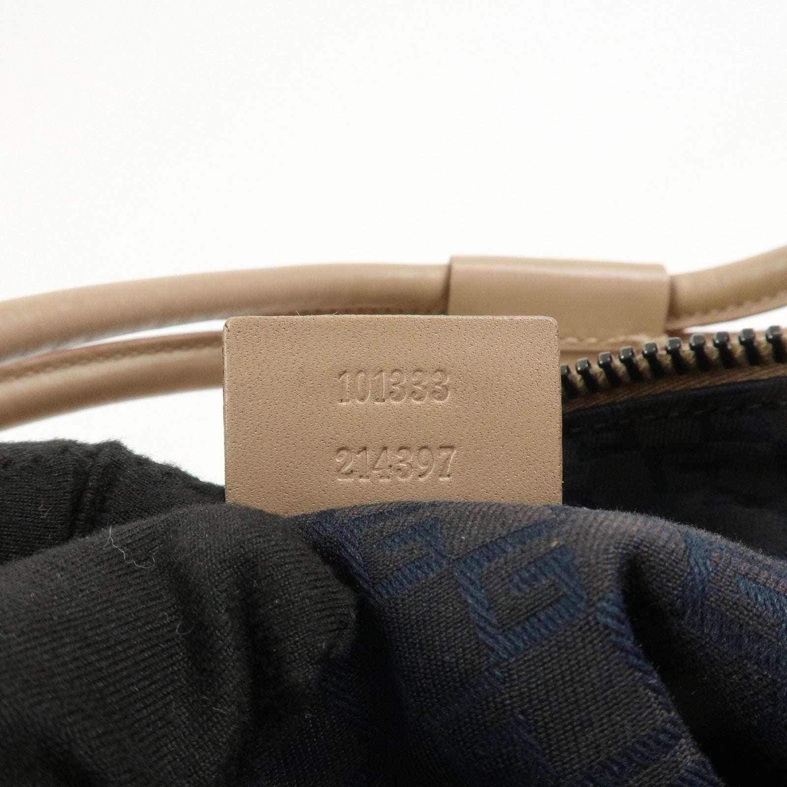 GUCCI Logo Suede Shoulder Bag Hand Bag Beige 101333