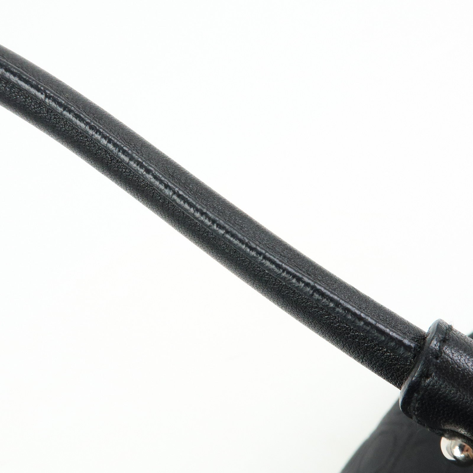 Ferragamo Ganchini Nylon Leather Shoulder Bag Hand Bag Black