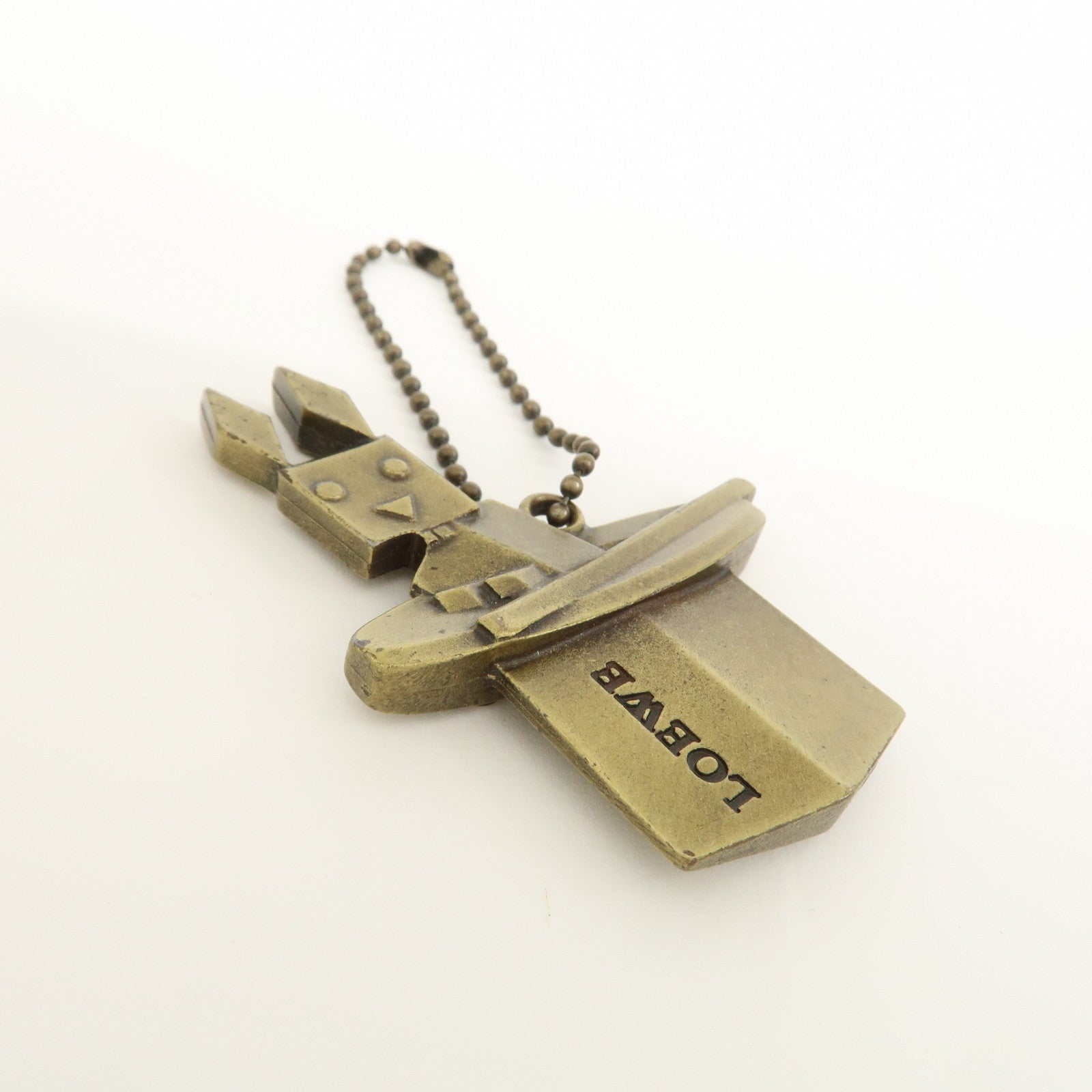 LOEWE Rabbit Motif Logo Metal Bag Charm Key Chain Gold