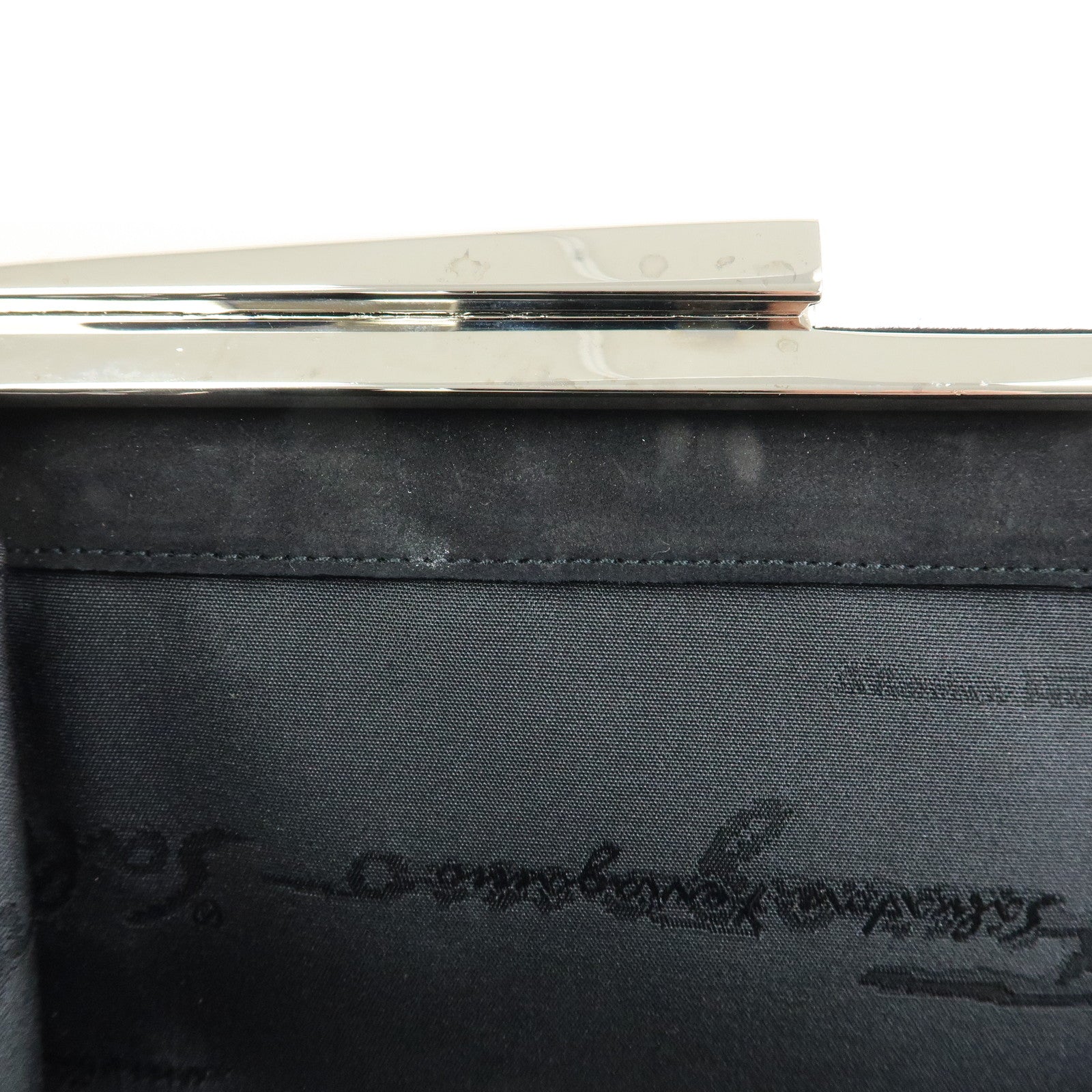 Ferragamo Suede 2Way Bag Shoulder Bag Clutch Bag Black