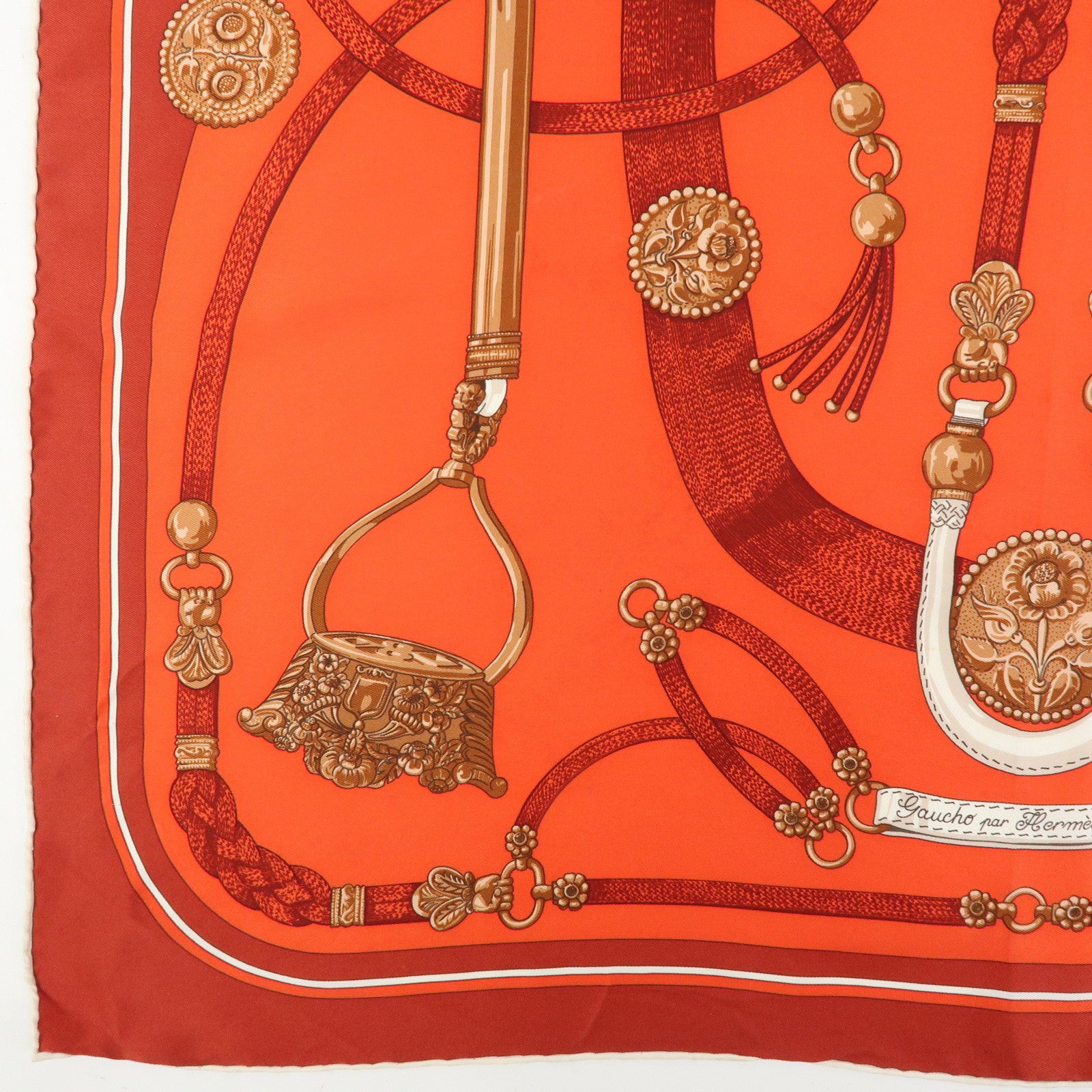 HERMES Carre 45 Carre 70 Set of 2 Silk Scarf CHANTILLY GAUCHO PAR