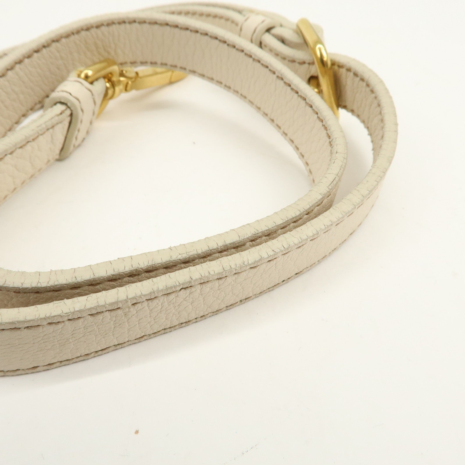 PRADA Logo Leather 2Way Bag Hand Bag Shoulder Bag Ivory