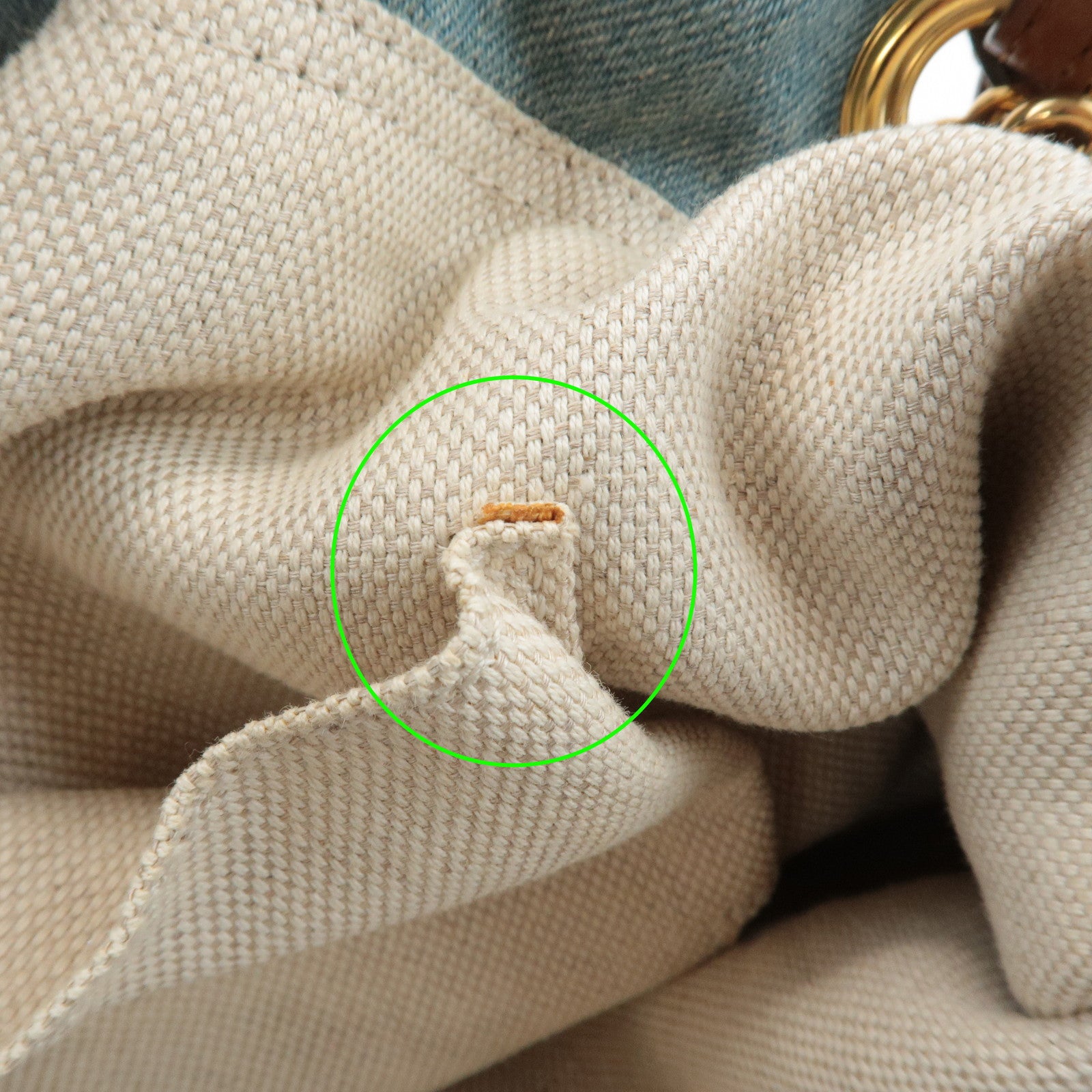 GUCCI SOHO Denim Leather Chain Shoulder Bag Fringe Charm Blue 308982 Used