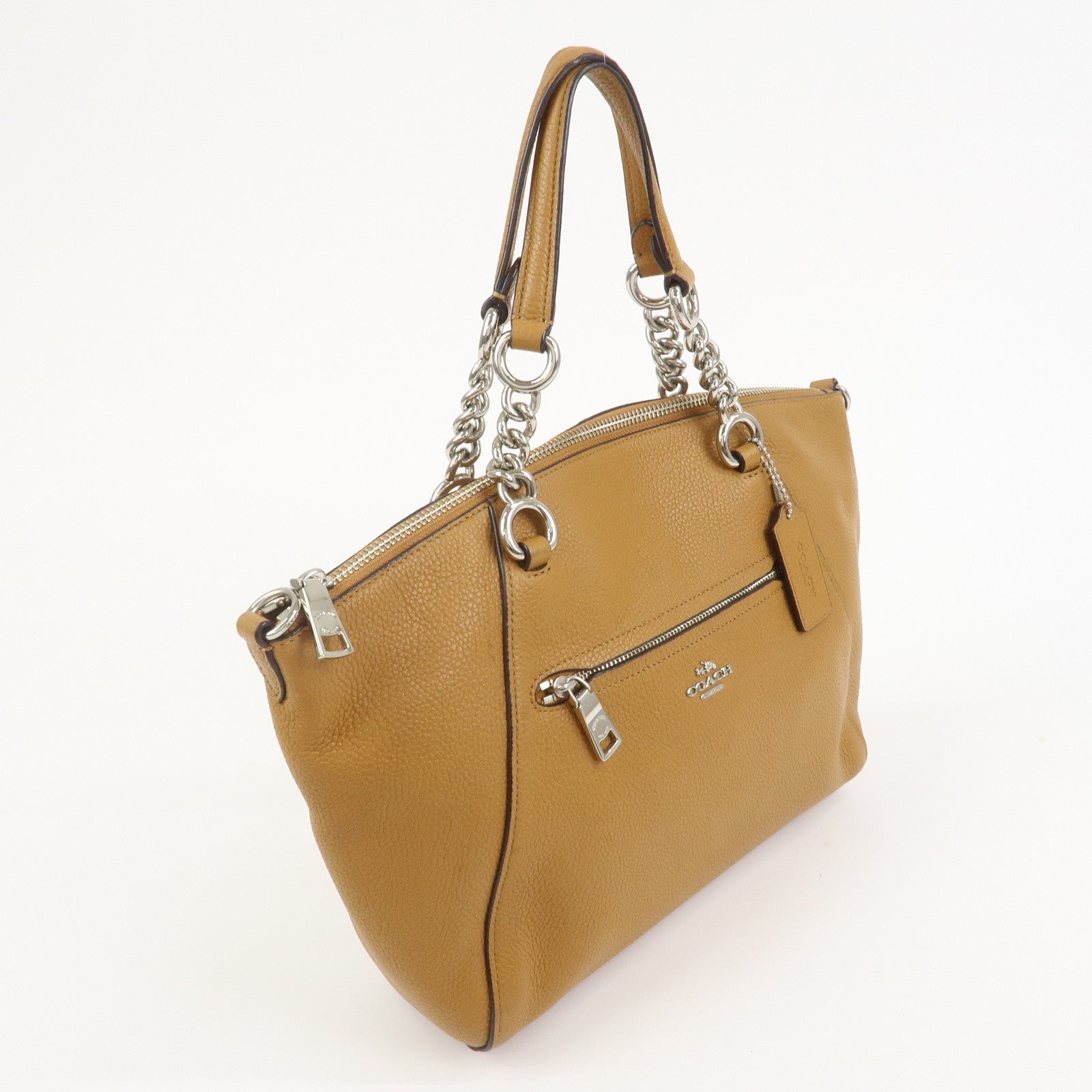 COACH Prairie Leather 2Way Shoulder Bag Hand Bag Brown