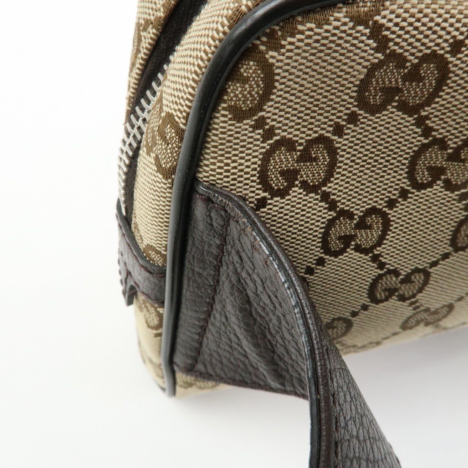 GUCCI GG Canvas Leather Waist Pouch Body Bag Beige Brown 449174
