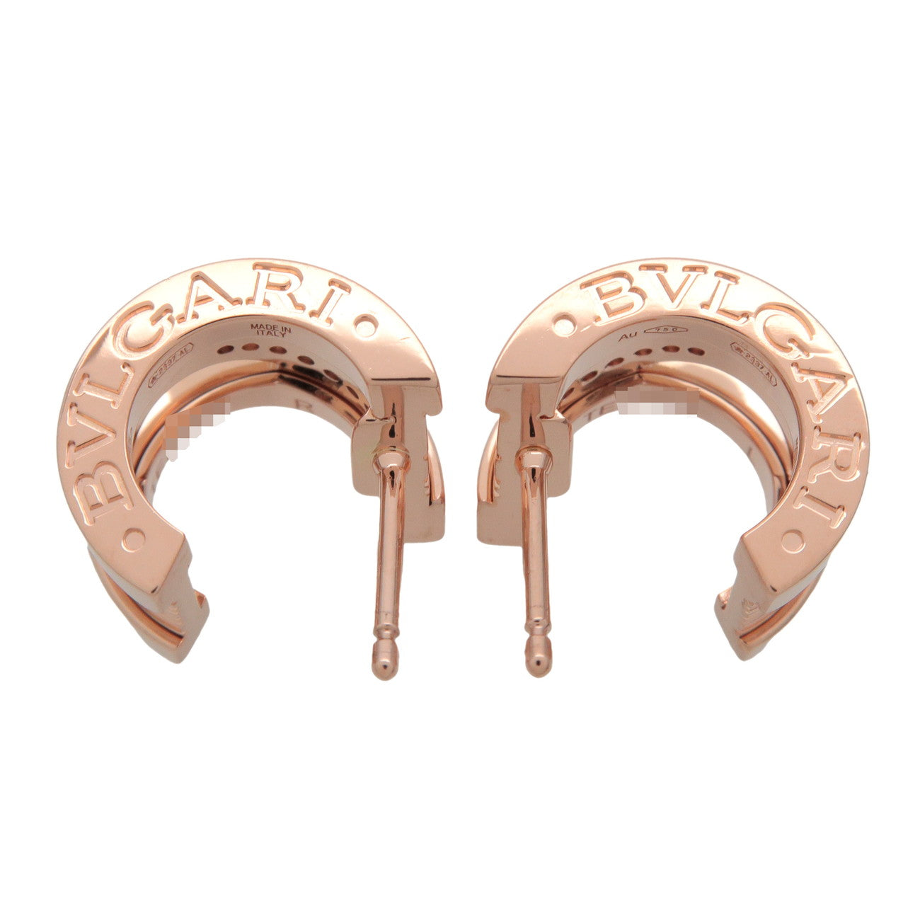 BVLGARI B-zero1 Hoop Earrings Diamond K18PG 750 Rose Gold