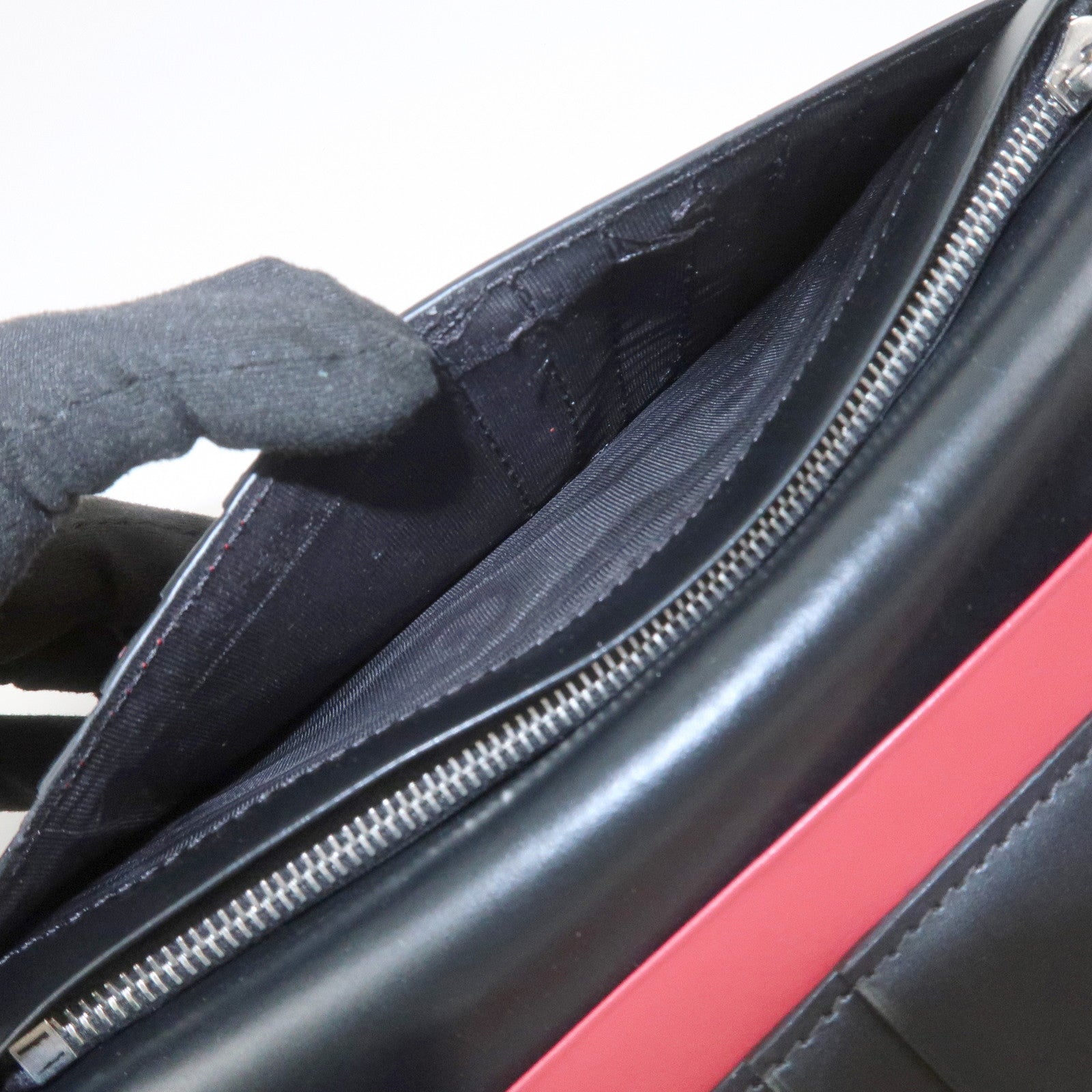FENDI Shadow Leather Flap Long Wallet Black 7M0355