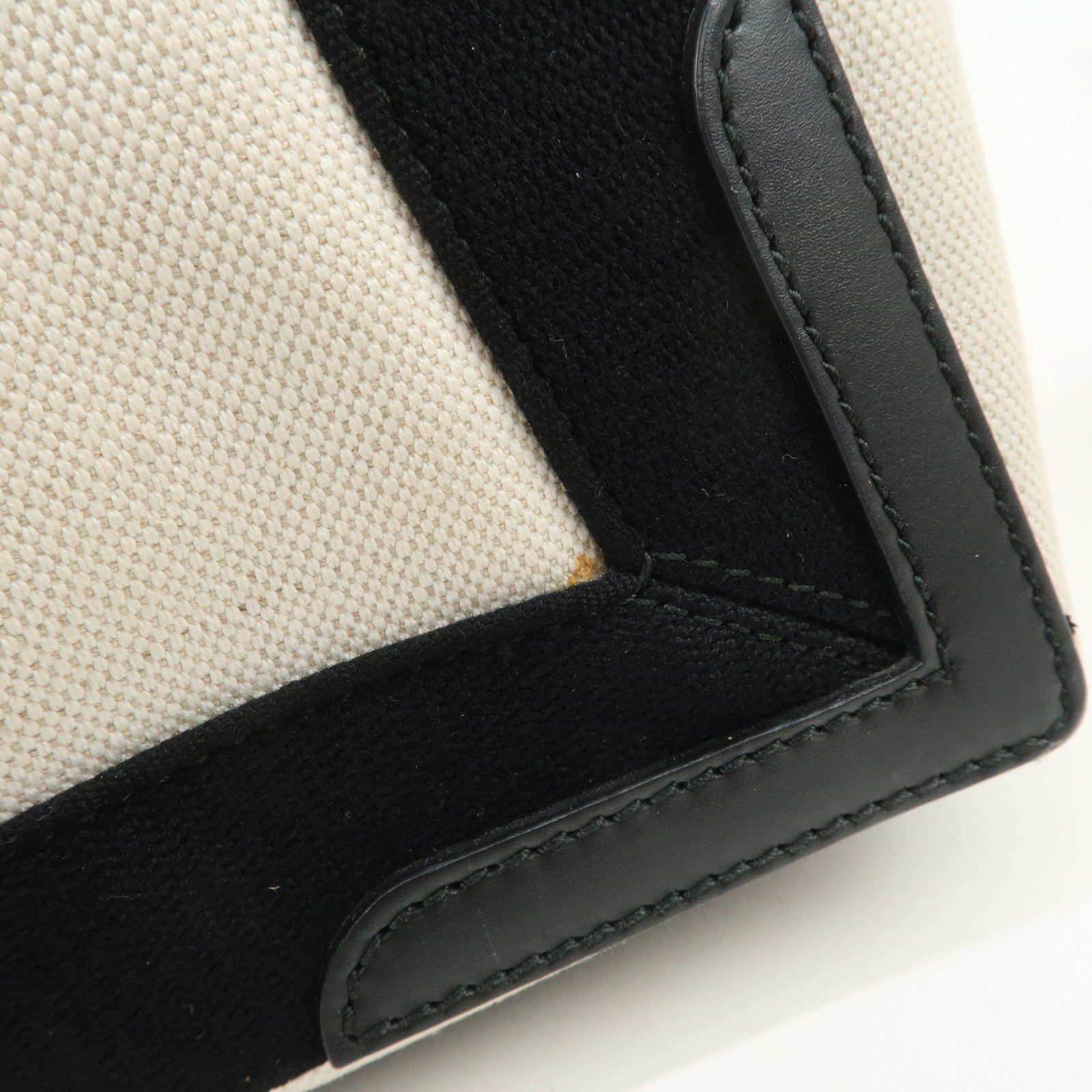 BALENCIAGA Navy Cabas S Cotton Calf Skin Tote Bag Hand Bag 339933