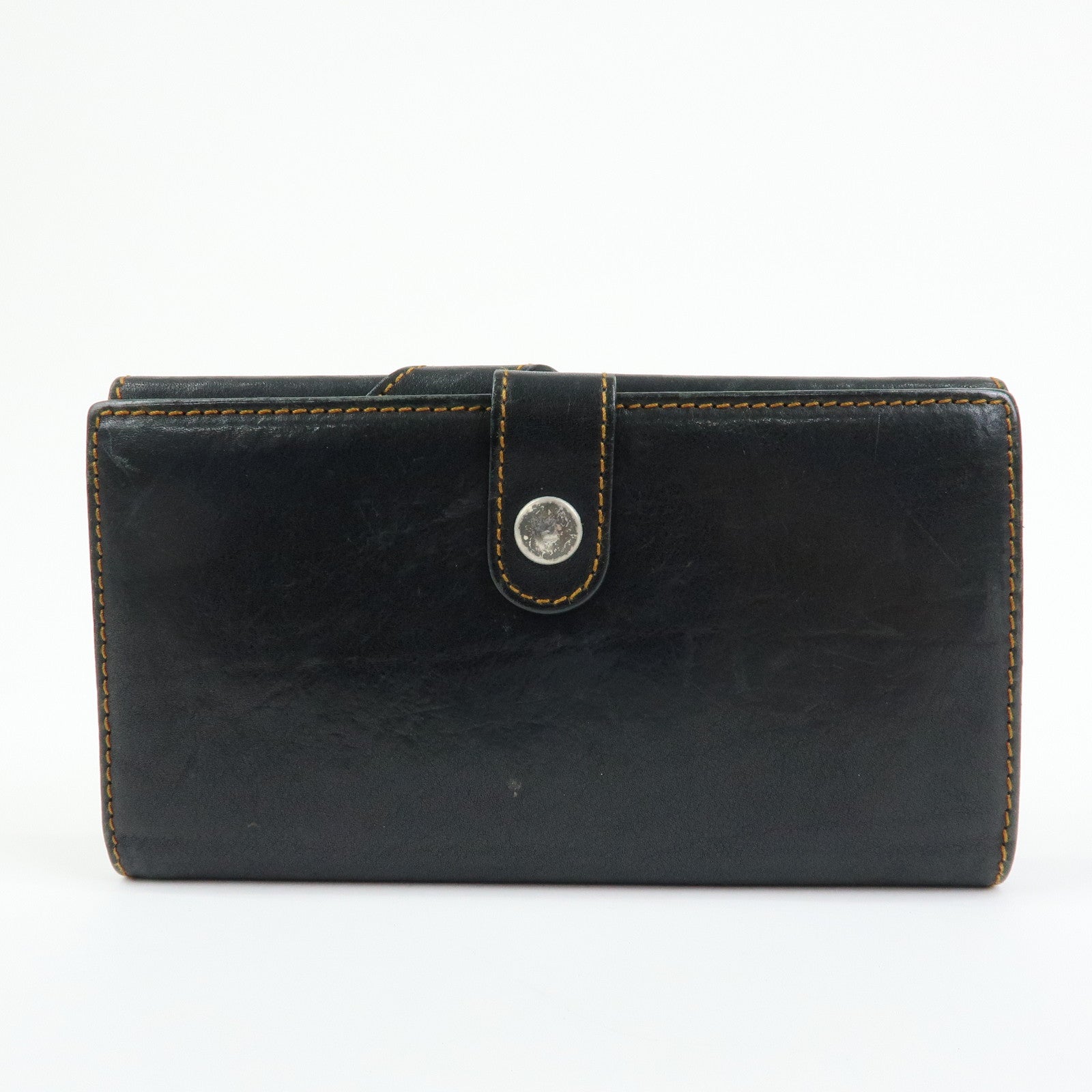 Christian Dior Gaucho Leather Long Wallet Belt Black