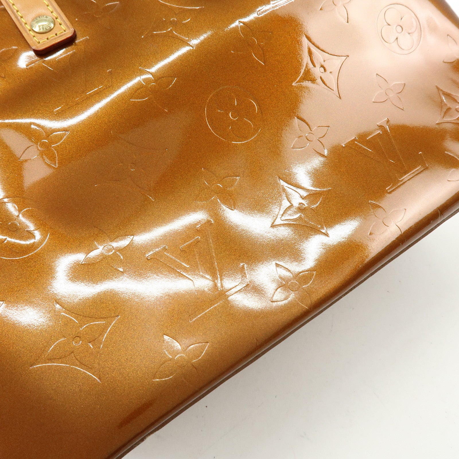 Louis Vuitton Monogram Vernis Reade PM Hand Bag Bronze M91146