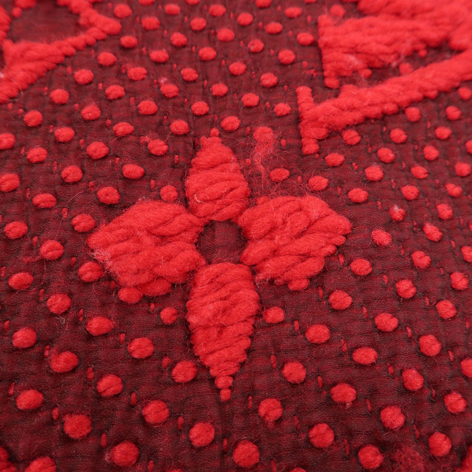 Louis Vuitton Echarpe Logomania Monogram Wool Silk Scarf Red