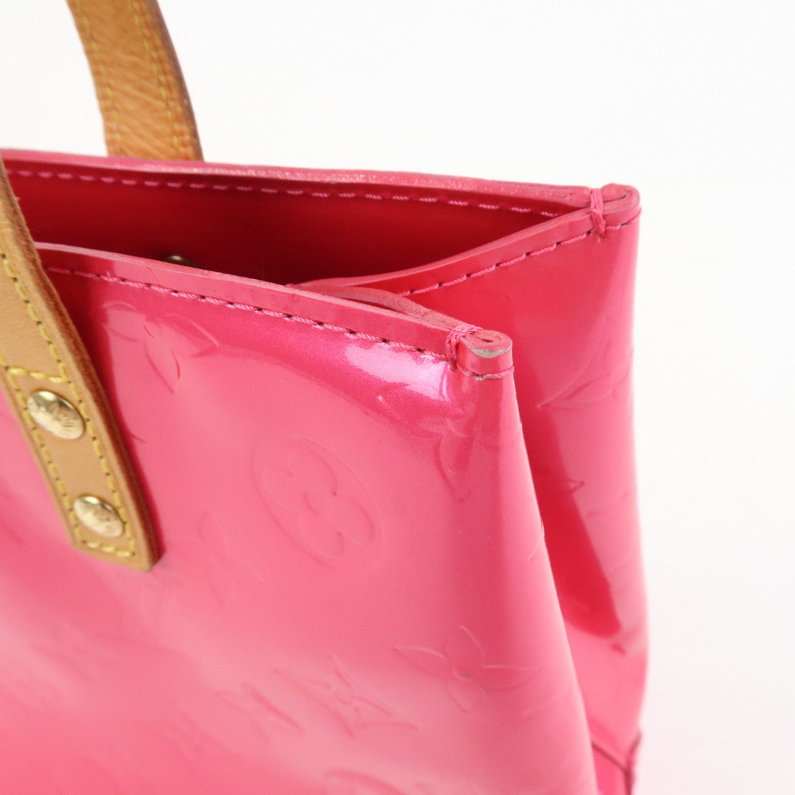 Louis Vuitton Monogram Vernis Lead PM Hand Bag Fuchsia Pink M91221