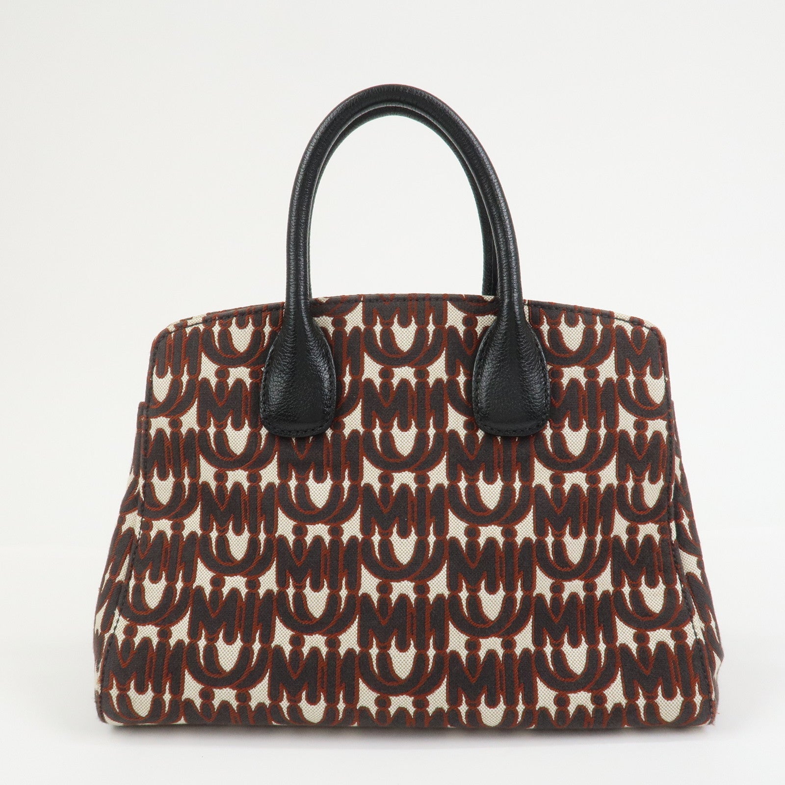 MIU MIU Jacquard Leather 2Way Bag Hand Bag Shoulder Bag 5BA130