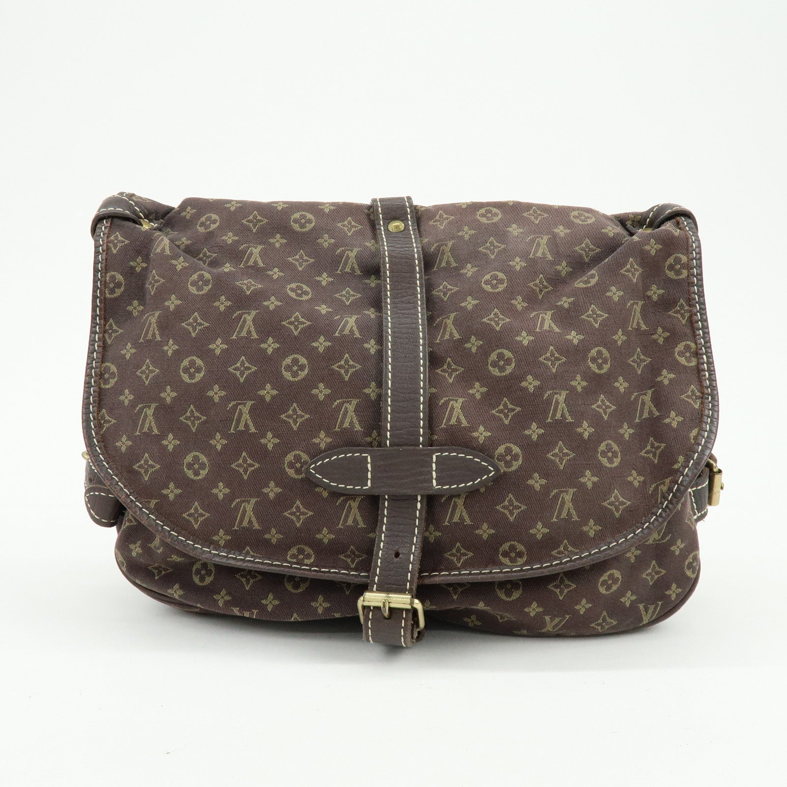 Louis Vuitton Monogram Mini Lin Saumur 30 Shoulder Bag Ebene M95227