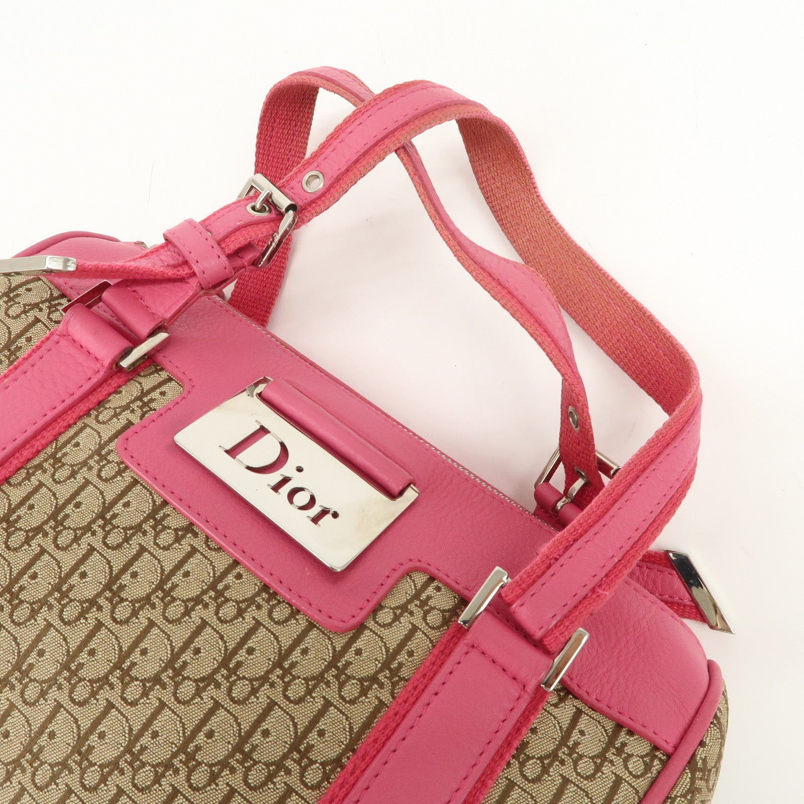 Christian Dior Trotter Street Chic Mini Boston Bag Beige Pink
