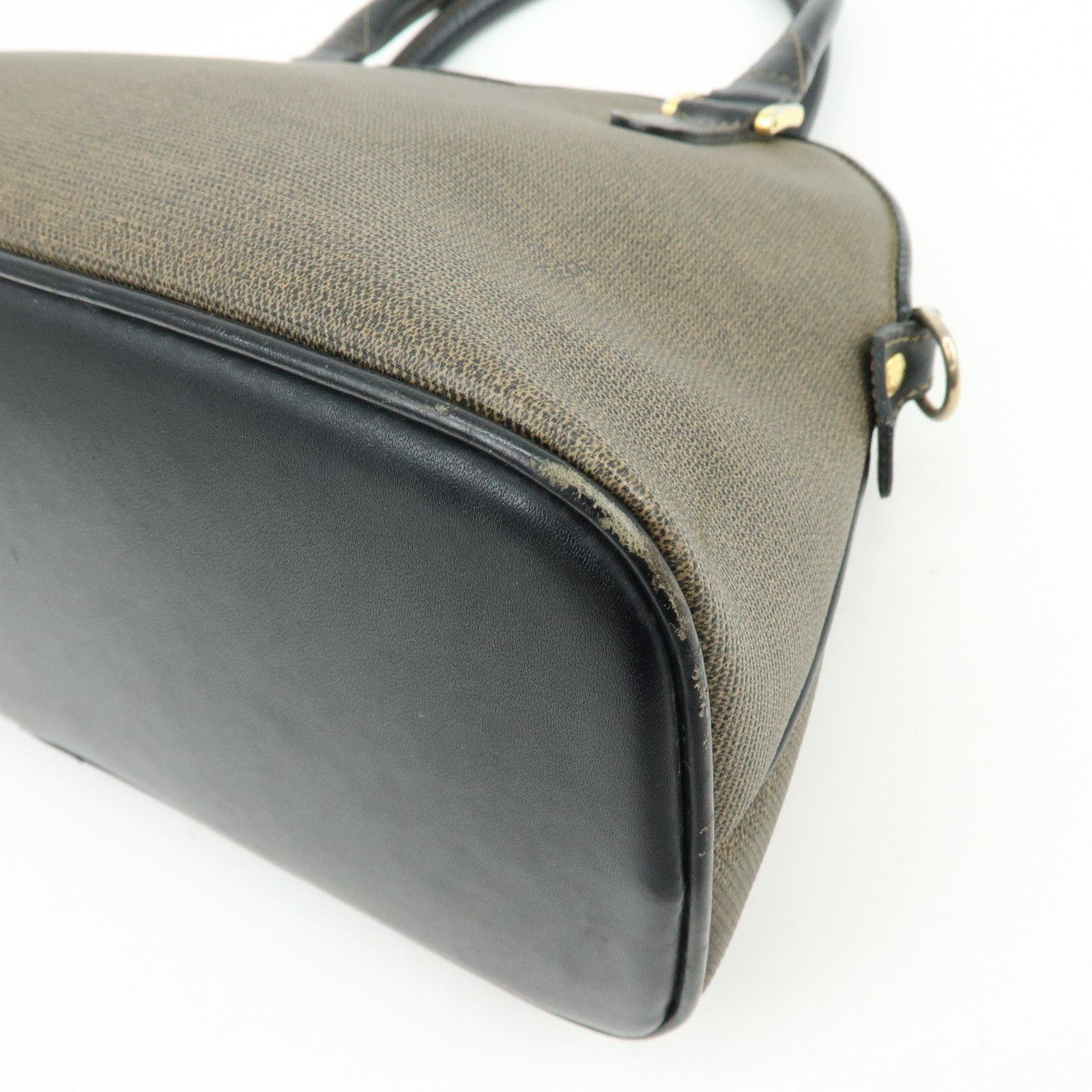 FENDI Leather 2Way Bag Hand Bag Shoulder Bag Crossbody Bag Brown