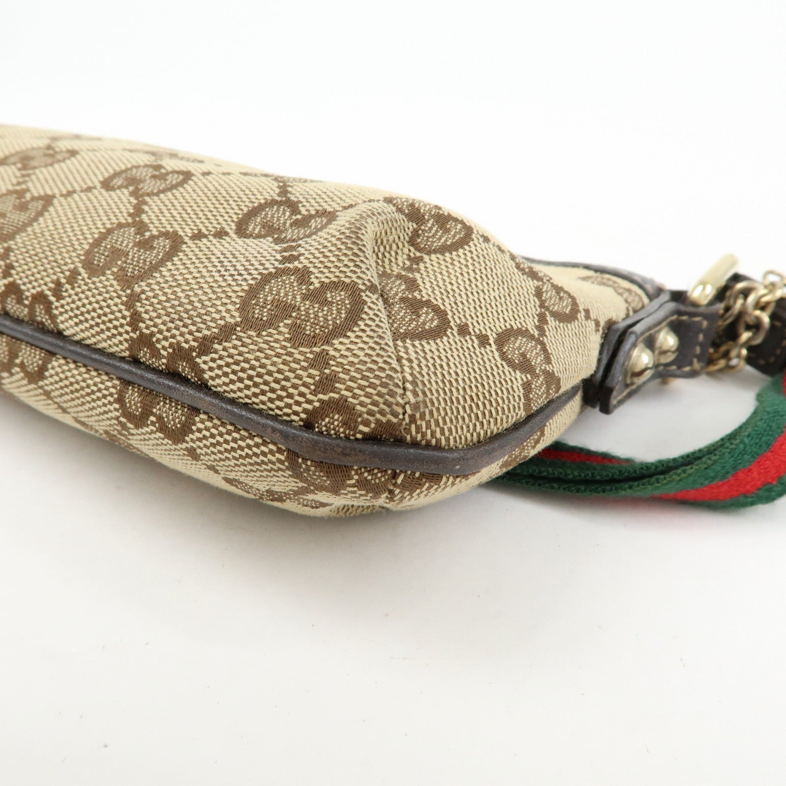 GUCCI Sherry Interlocking G Canvas Leather Mini Clutch Bag 191184