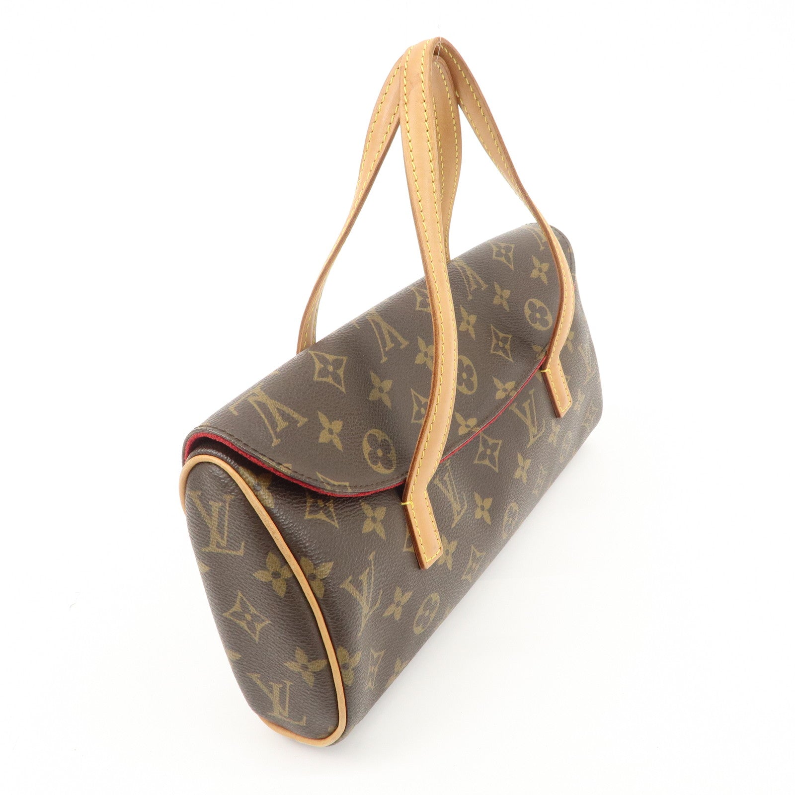 Louis Vuitton Monogram Sonatine Hand Bag Brown M51902 Used