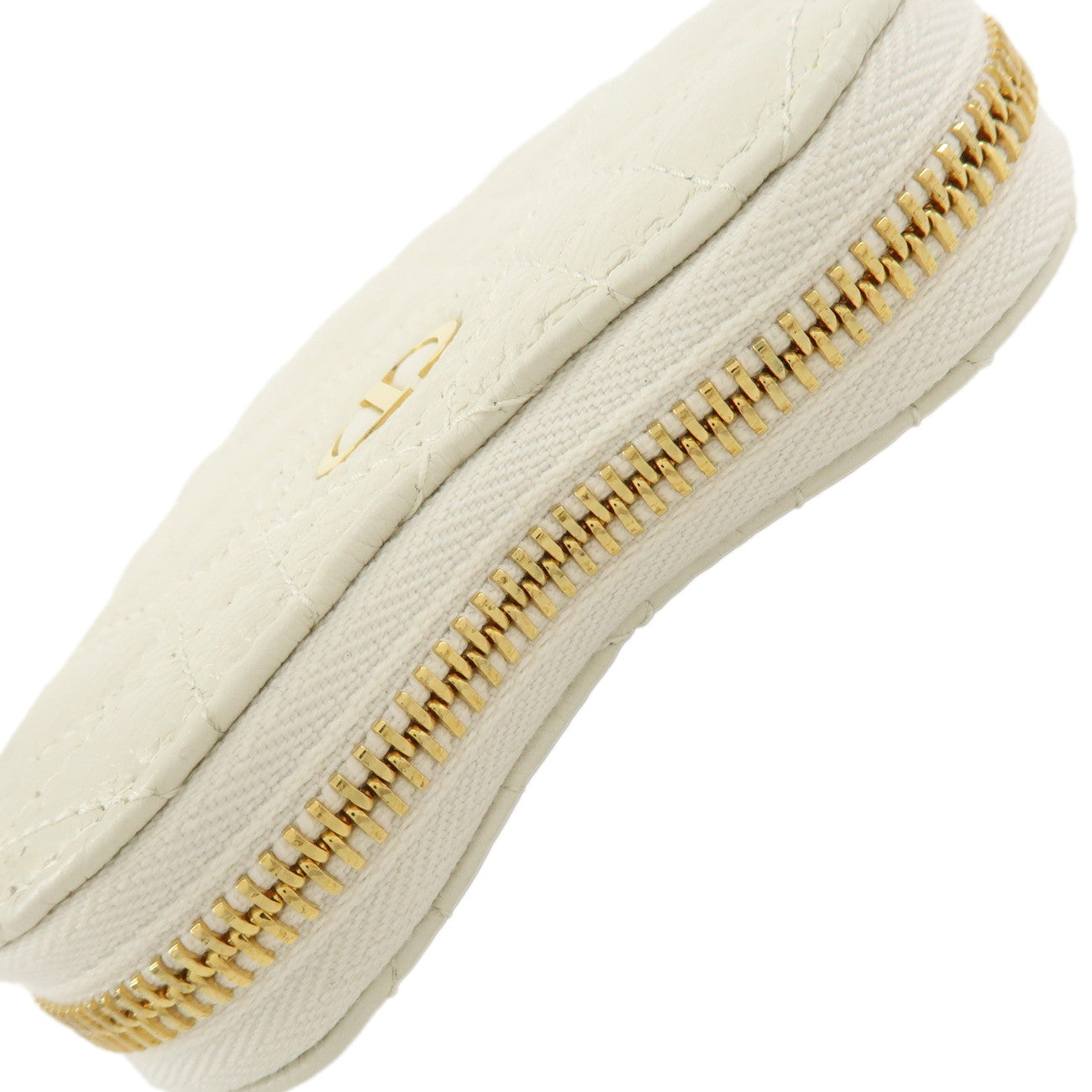 Christian Dior Canage Calf Skin Mini Chain Shoulder Bag Ivory