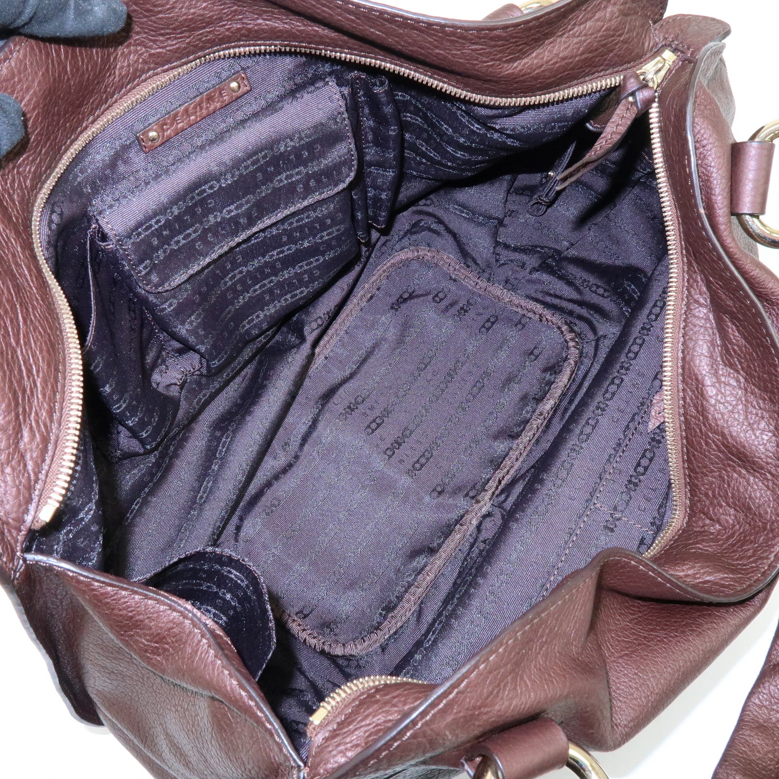 CELINE Leather Bittersweet Shoulder Bag Hand Bag Bronze