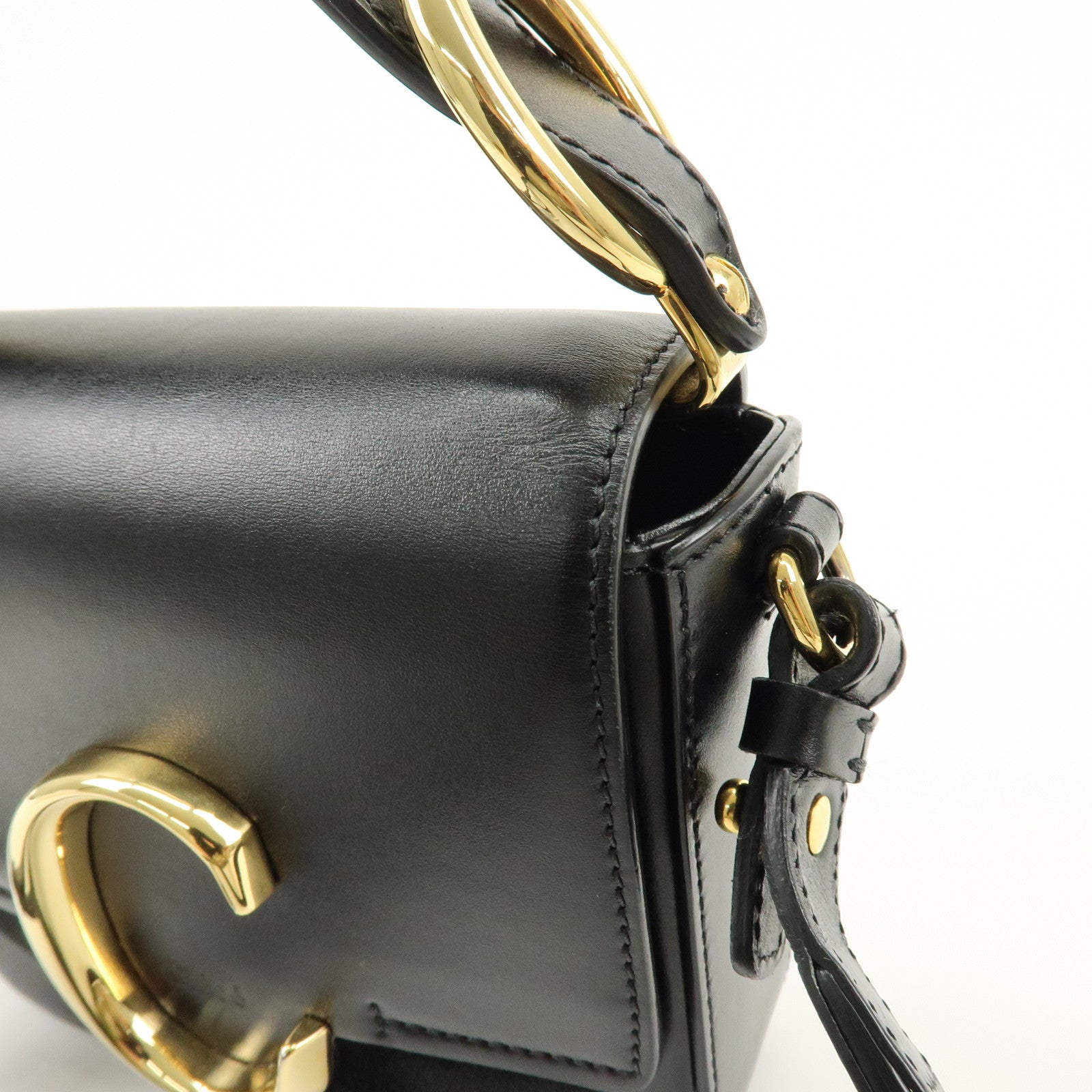 Chloe See By Chloe Leather 2Way Bag Shoulder Bag Hand Bag Black