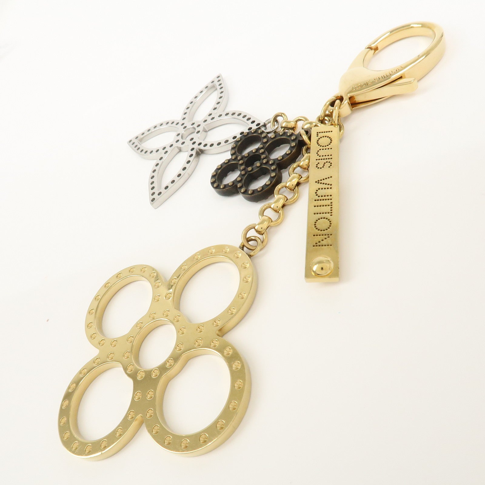Louis Vuitton Monogram Bijoux Sac Tapage Bag Charm Gold M66350