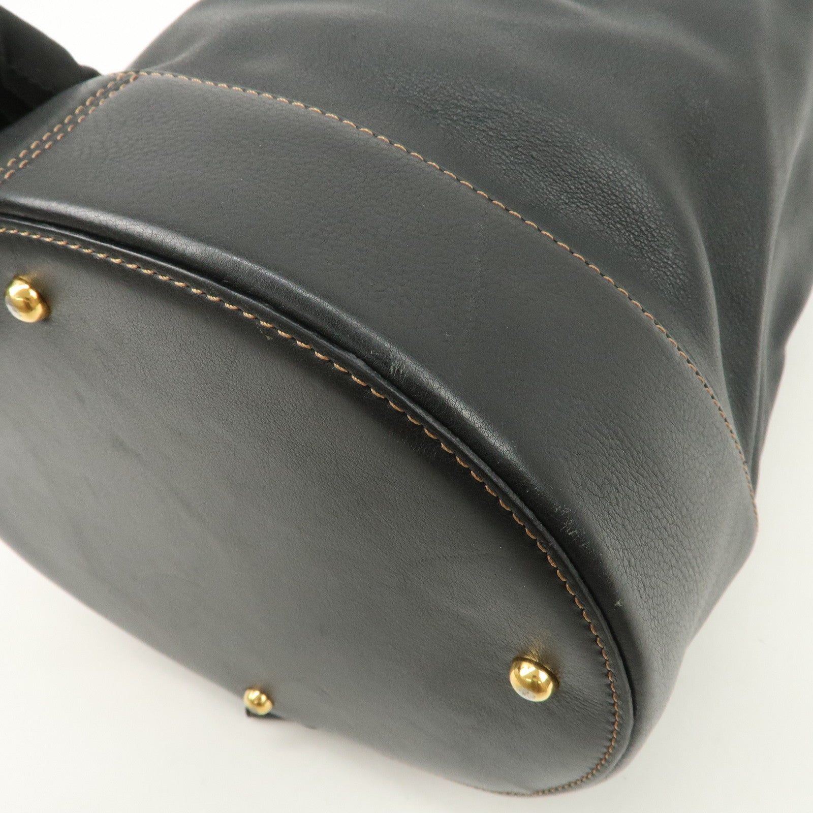 LOEWE Anton Leather Shoulder Bag Cross Body Bag Black Used