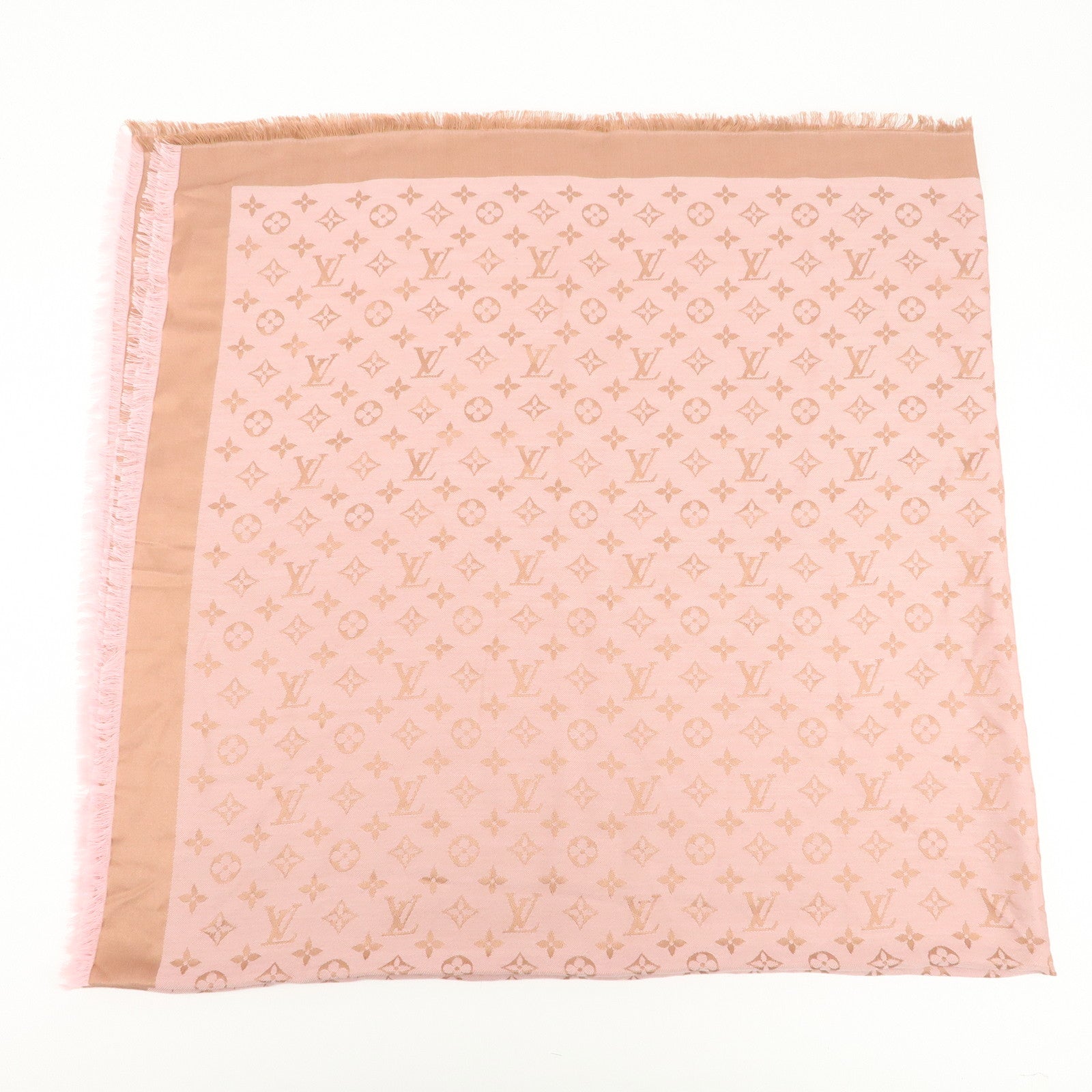 Louis Vuitton Shawl Monogram Neo Denim Silk 100% Wool Scarf M70642