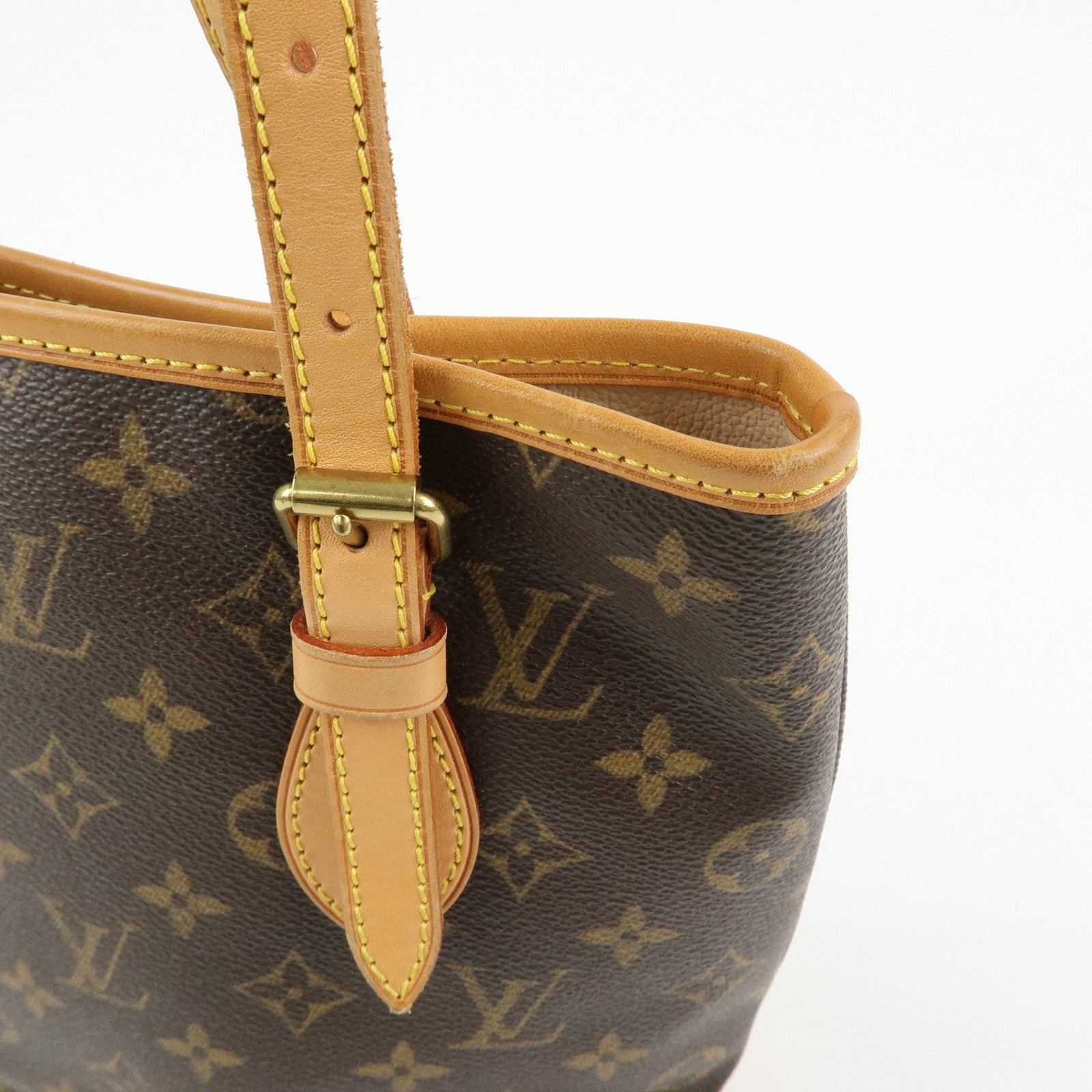 Louis Vuitton Monogram Canvas Bucket PM Hand Bag Brown M42238