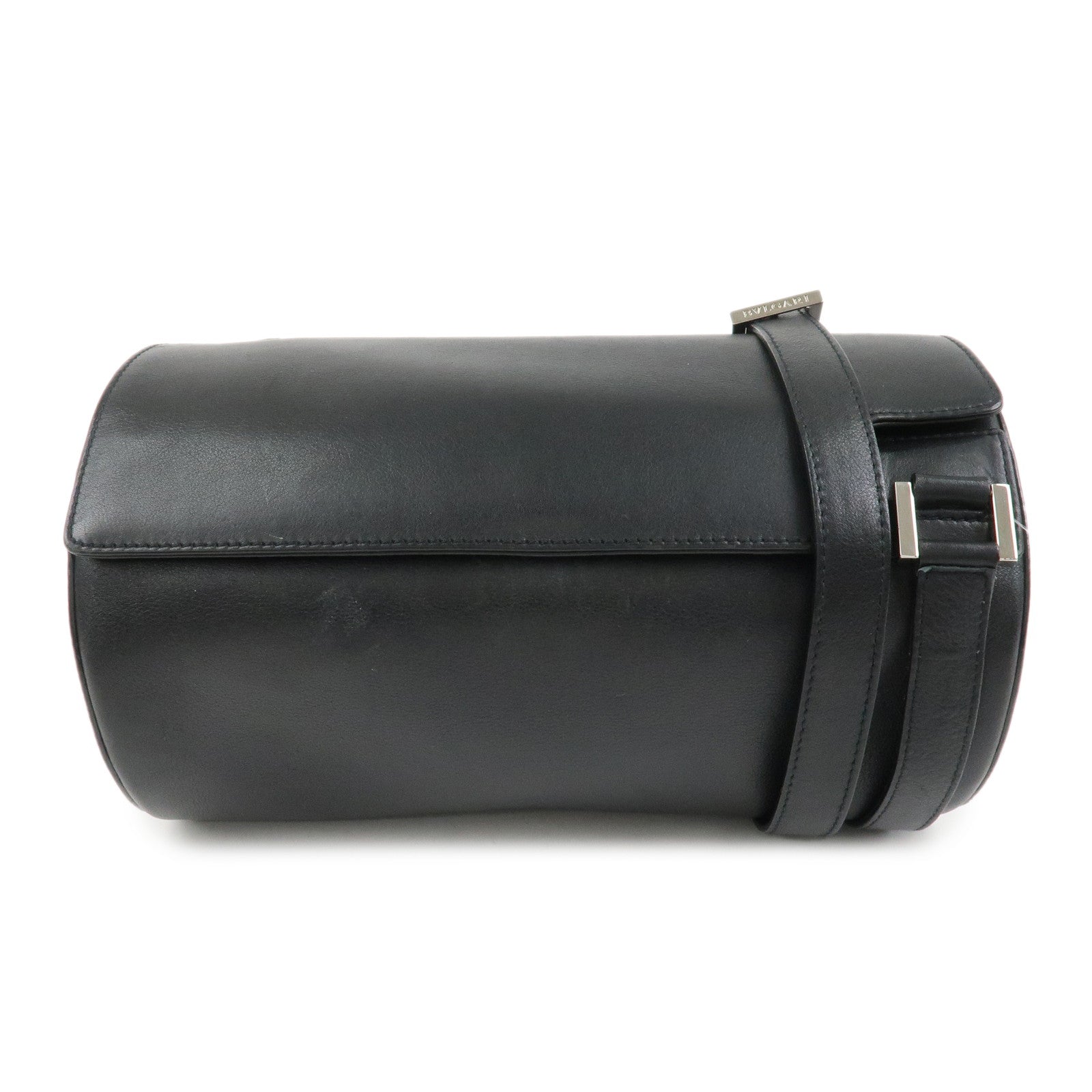 BVLGARI B-zero 1 Drum Leather Shoulder Bag Black