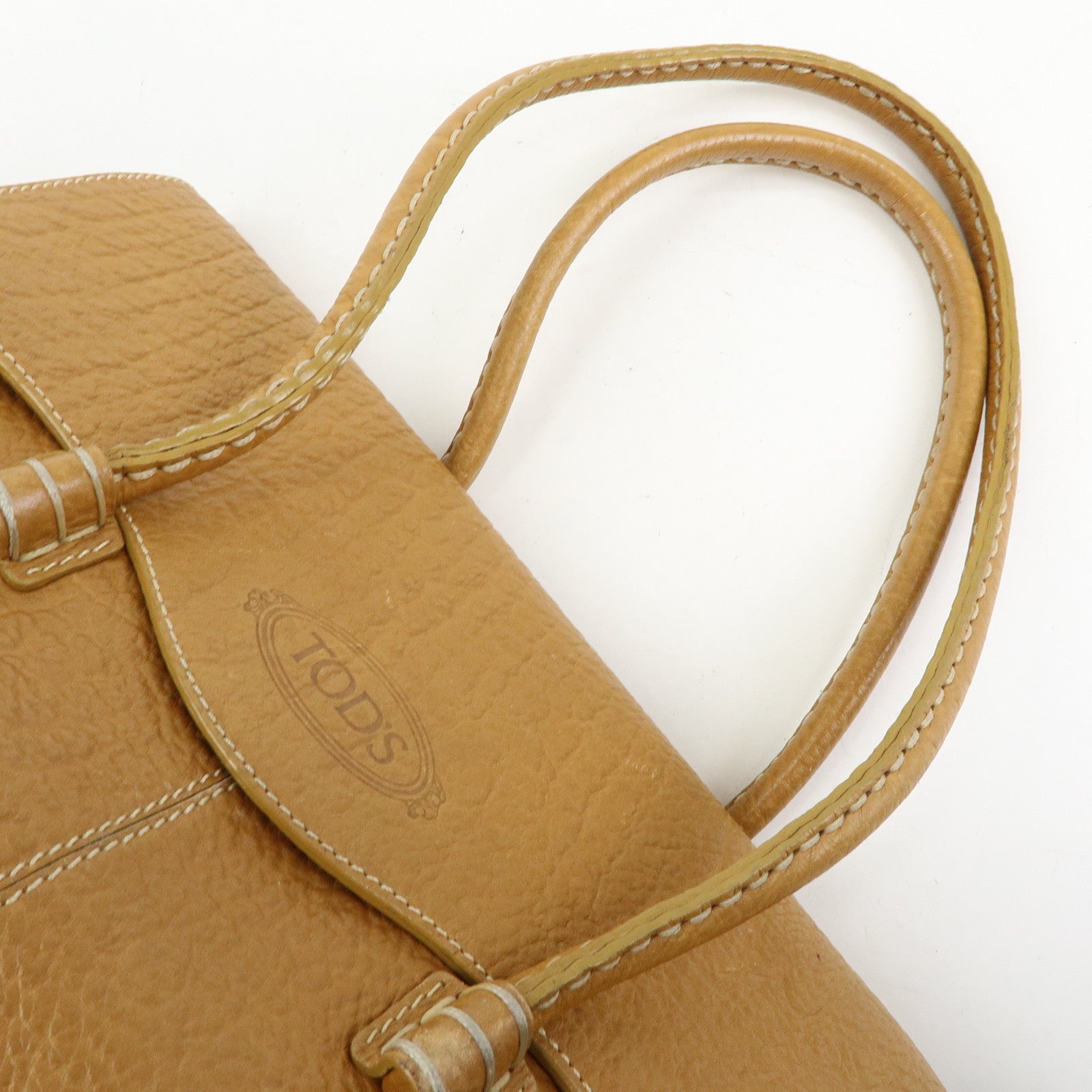 TOD'S Leather Hand Bag Shoulder Bag Brown