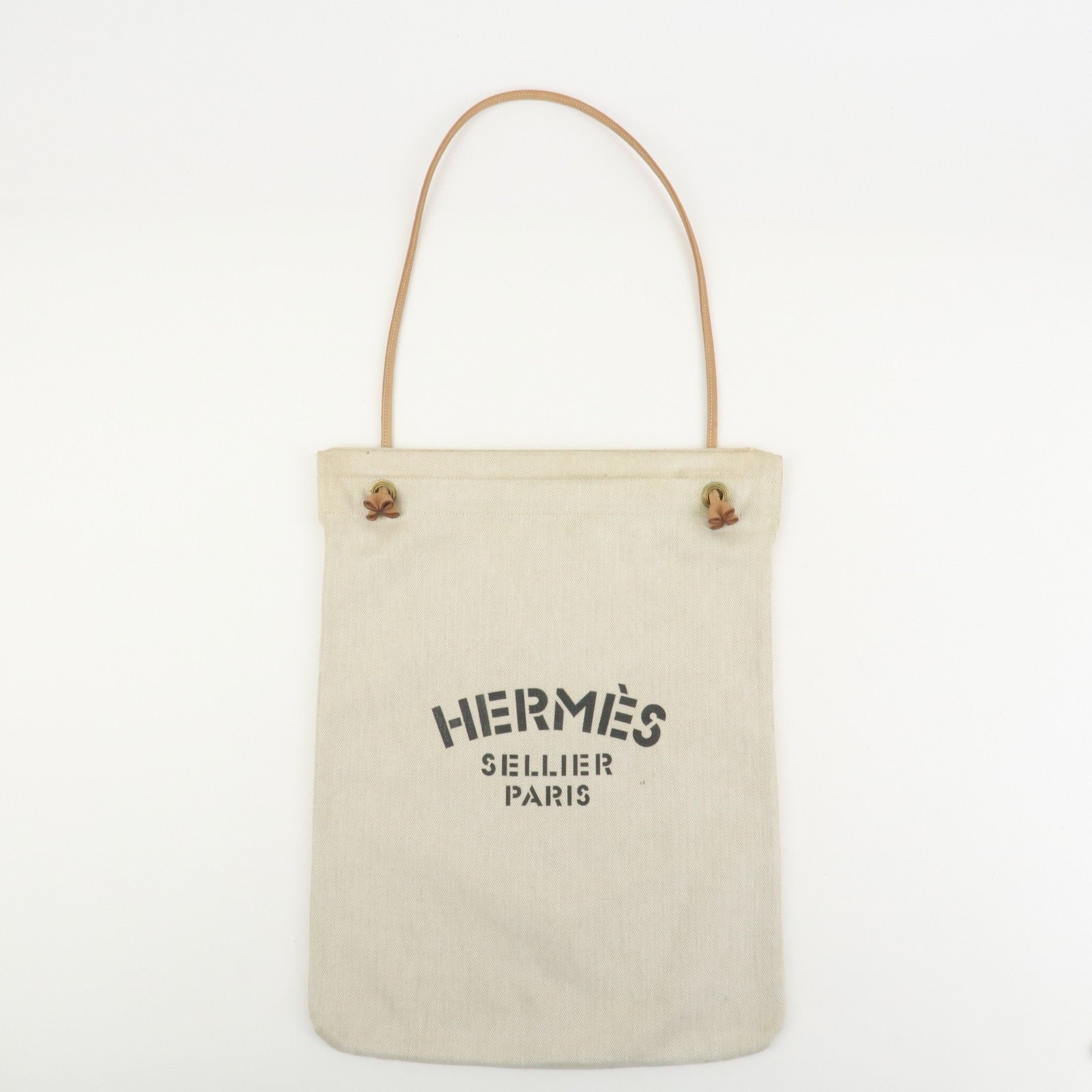 HERMES Aline GM Canvas Shoulder Bag Hand bag Natural