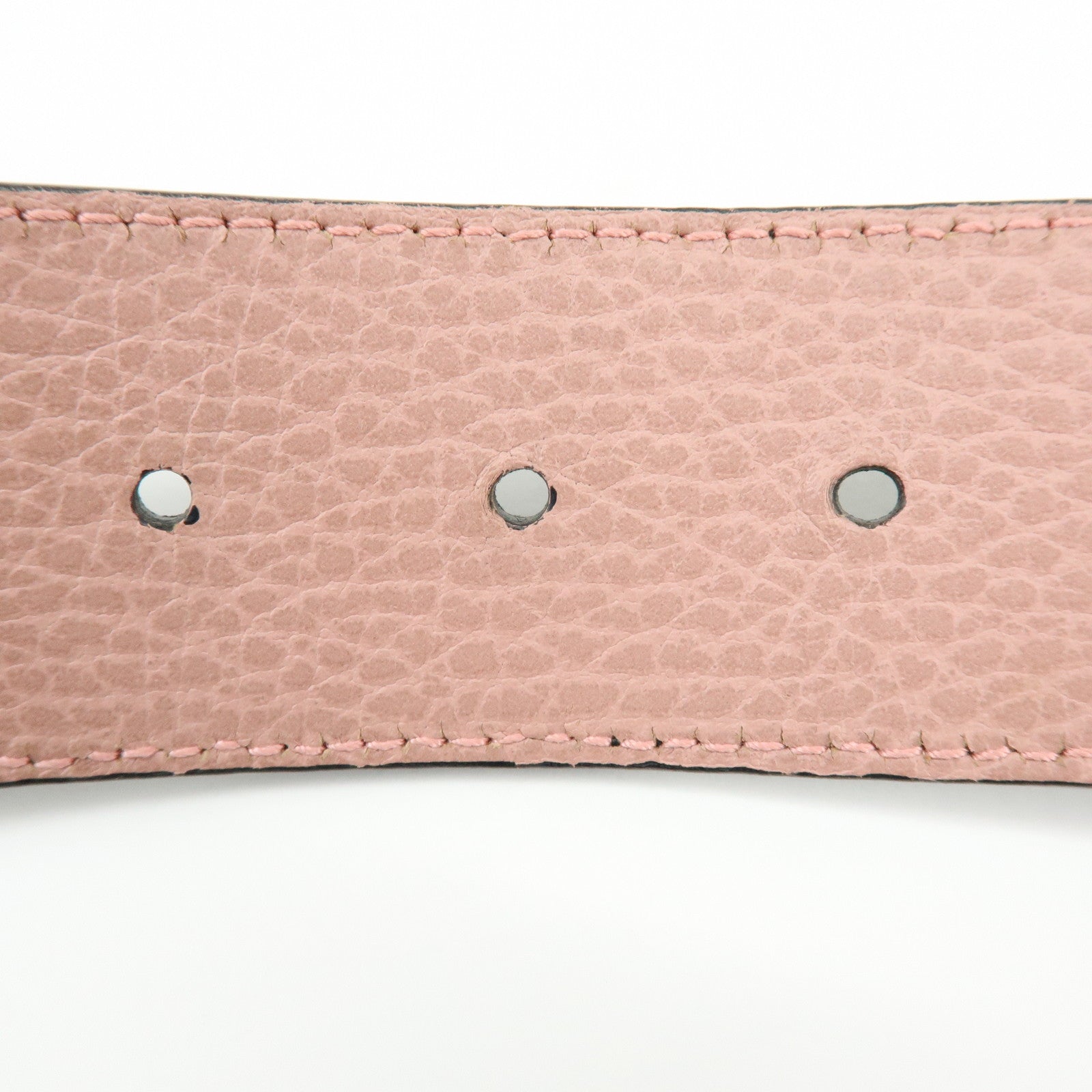 GUCCI Logo Leather Reversible Belt 80/32 Black Pink