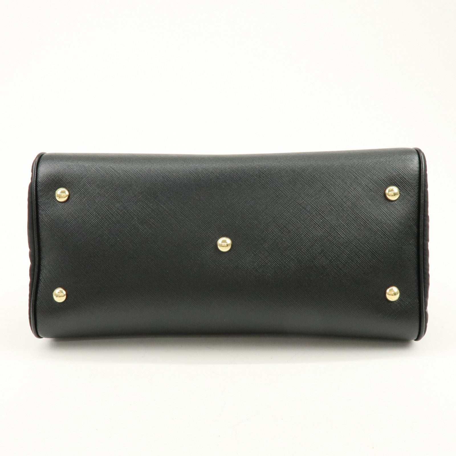 Ferragamo Gancini Nylon Leather 2Way Bag Hand Shoulder Bag Black