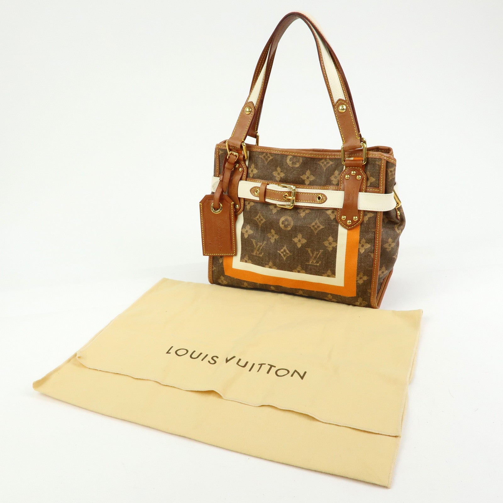 Louis Vuitton Monogram Tisse Sac Rayures PM Tote Hand Bag M56386