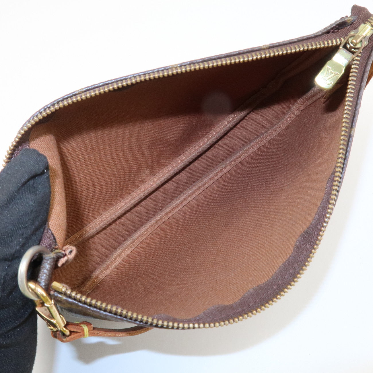 Louis Vuitton Monogram Pochette Accessoires Hand Bag Brown M51980 Used